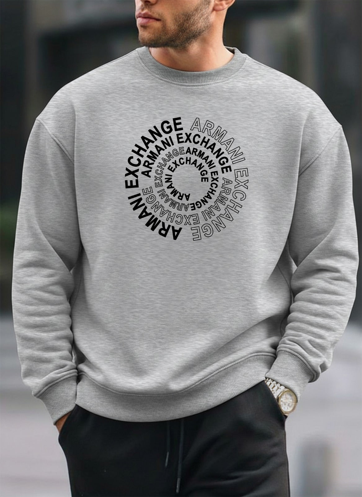 stylish Armani Exchange oversized round sweatshirt
