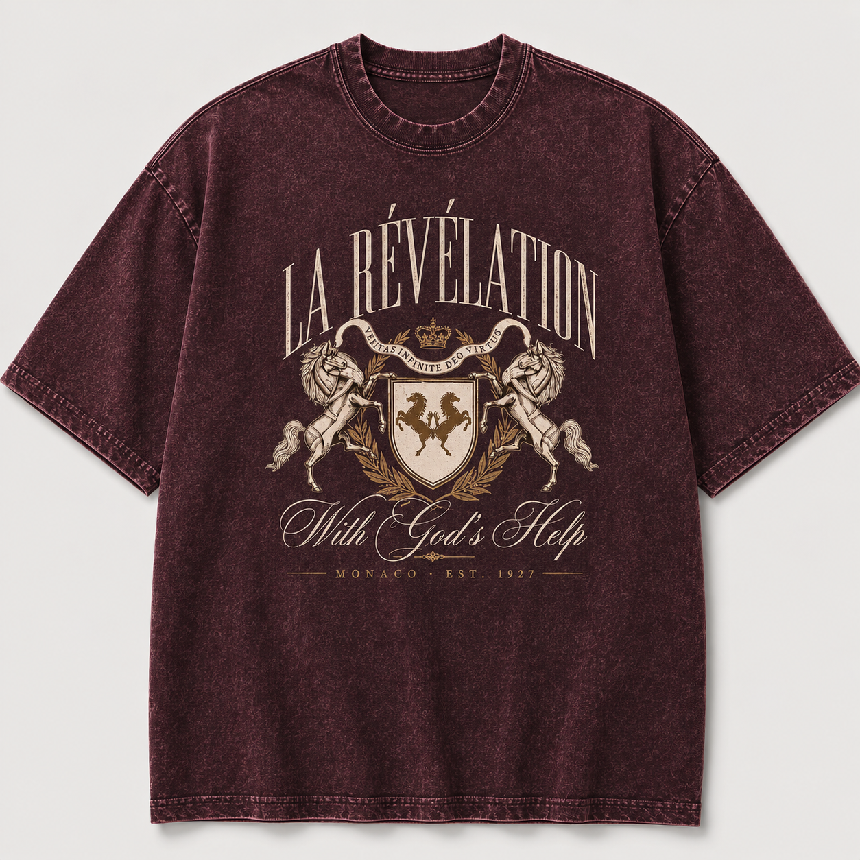 With God's Help Oversize Washed T-shirt (printed)
