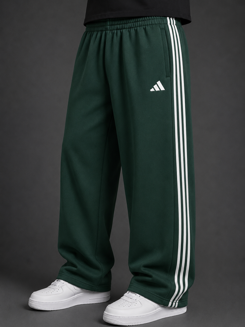 Wide leg Melton pants