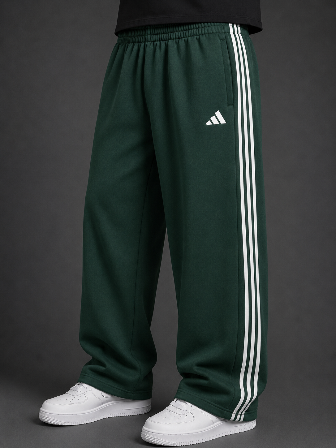 Wide leg Melton pants