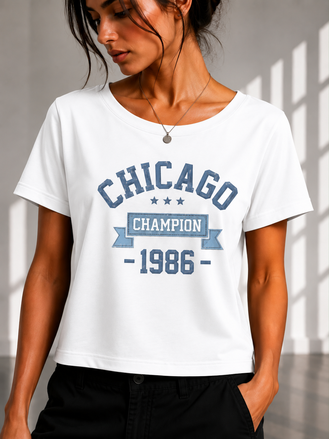 Chicago 1986 Regular printed Cropped women T-shirt