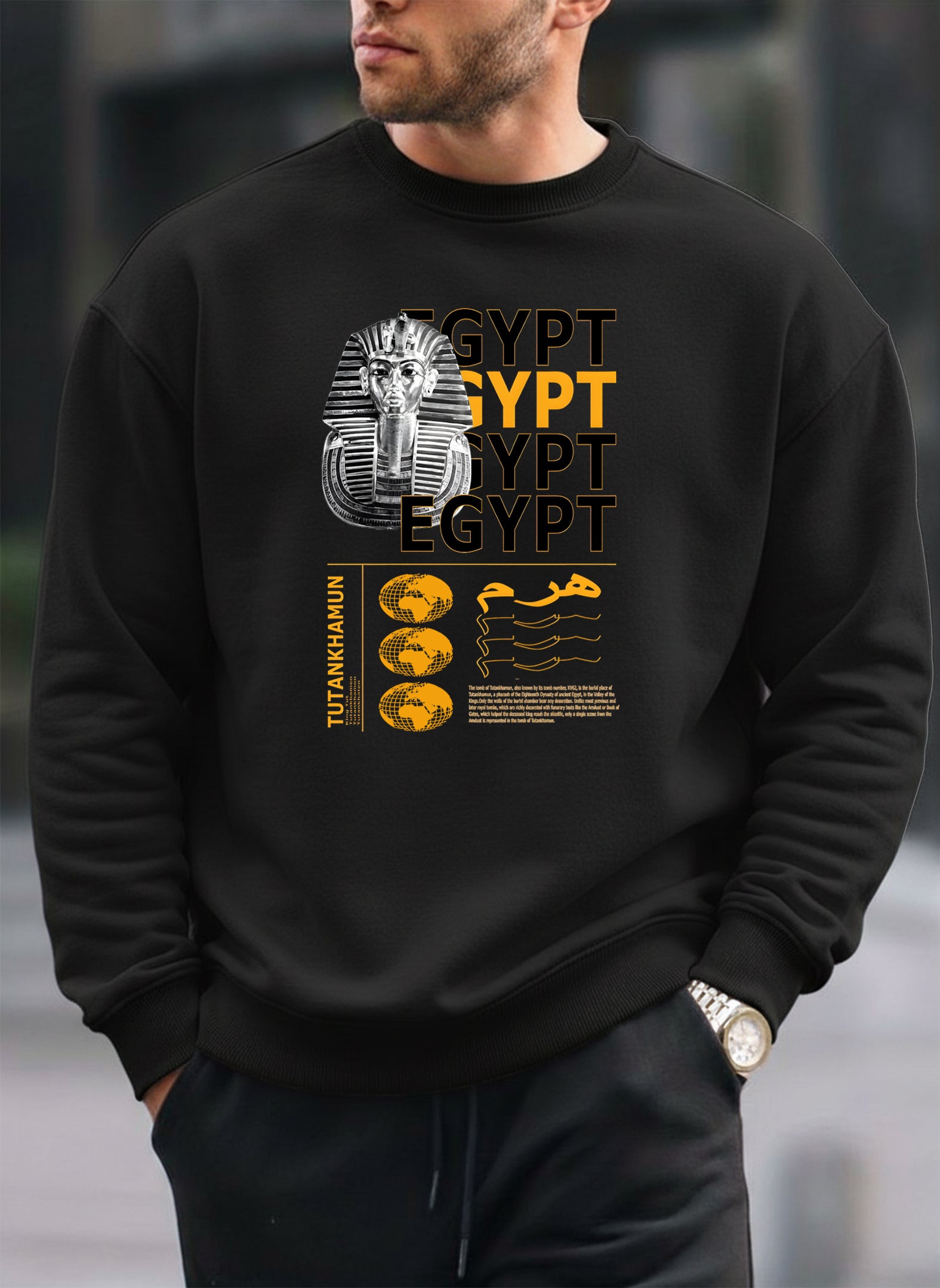 Egypt king oversized round sweatshirt