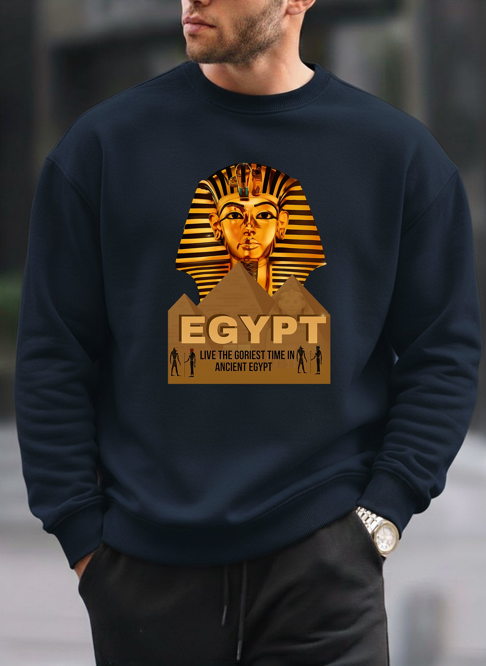 Tutankhamun oversized round sweatshirt