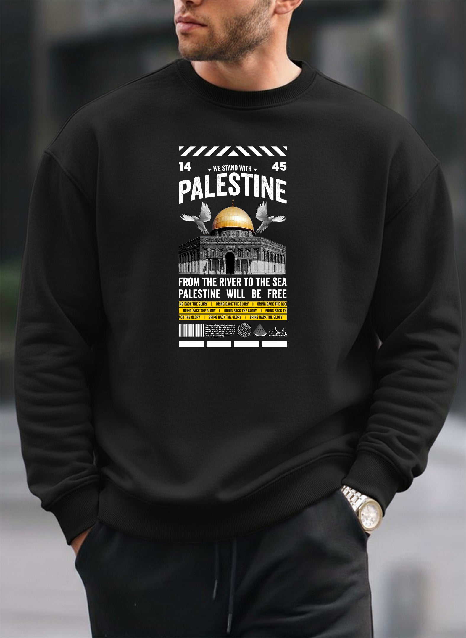 New Palestine oversized round sweatshirt