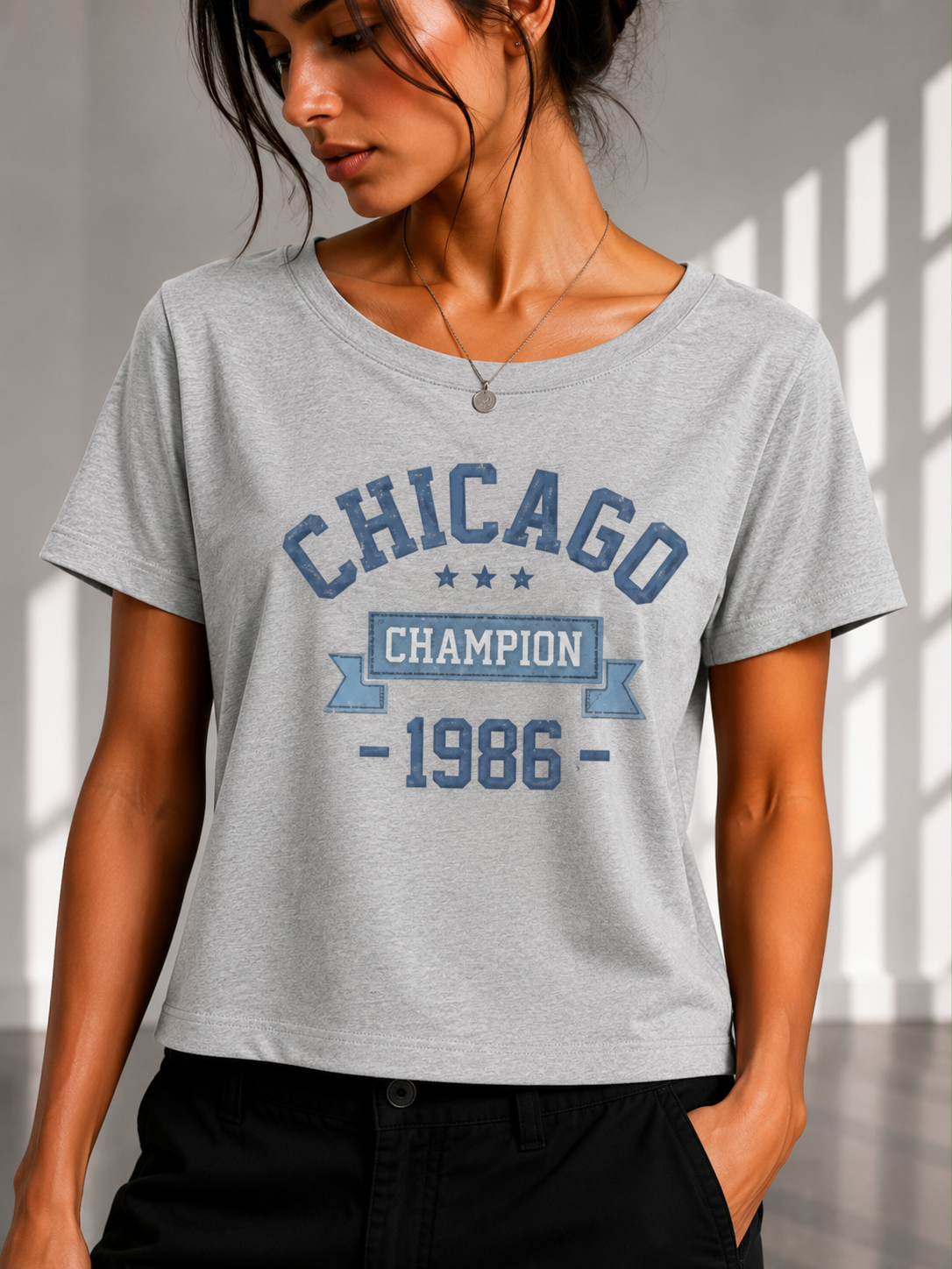 Chicago 1986 Regular printed Cropped women T-shirt