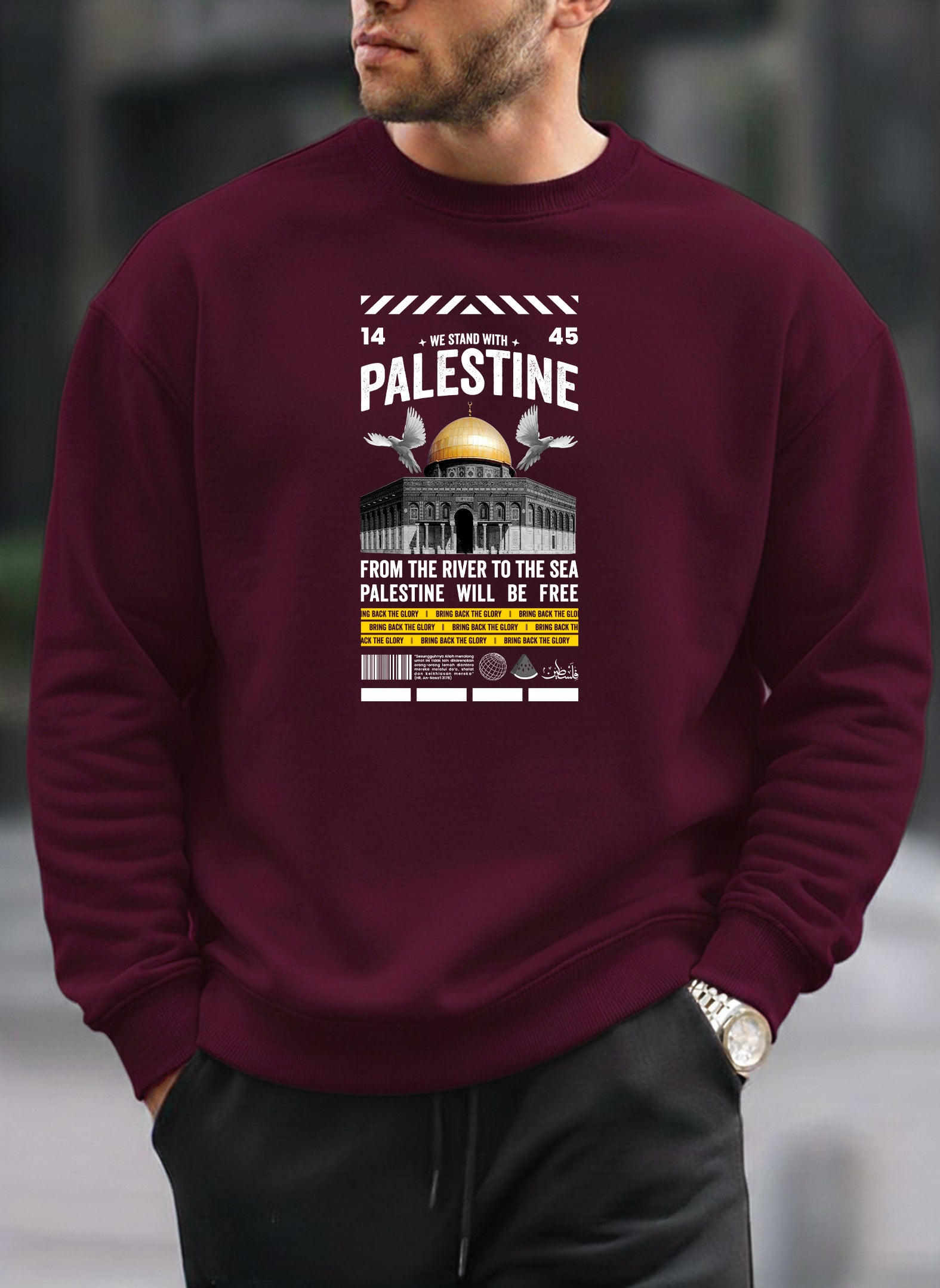 New Palestine oversized round sweatshirt