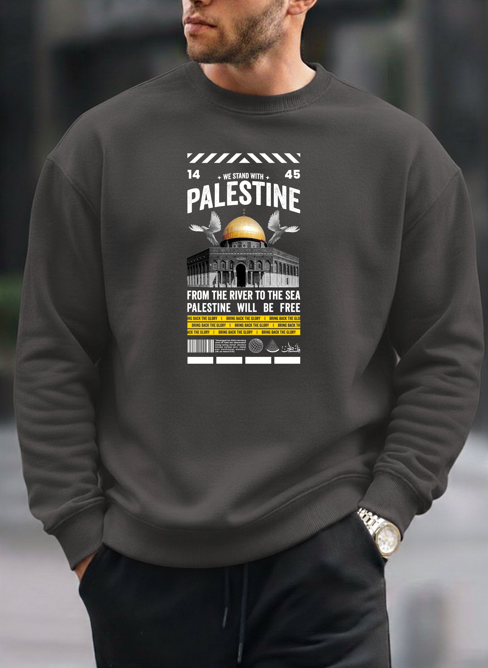 New Palestine oversized round sweatshirt