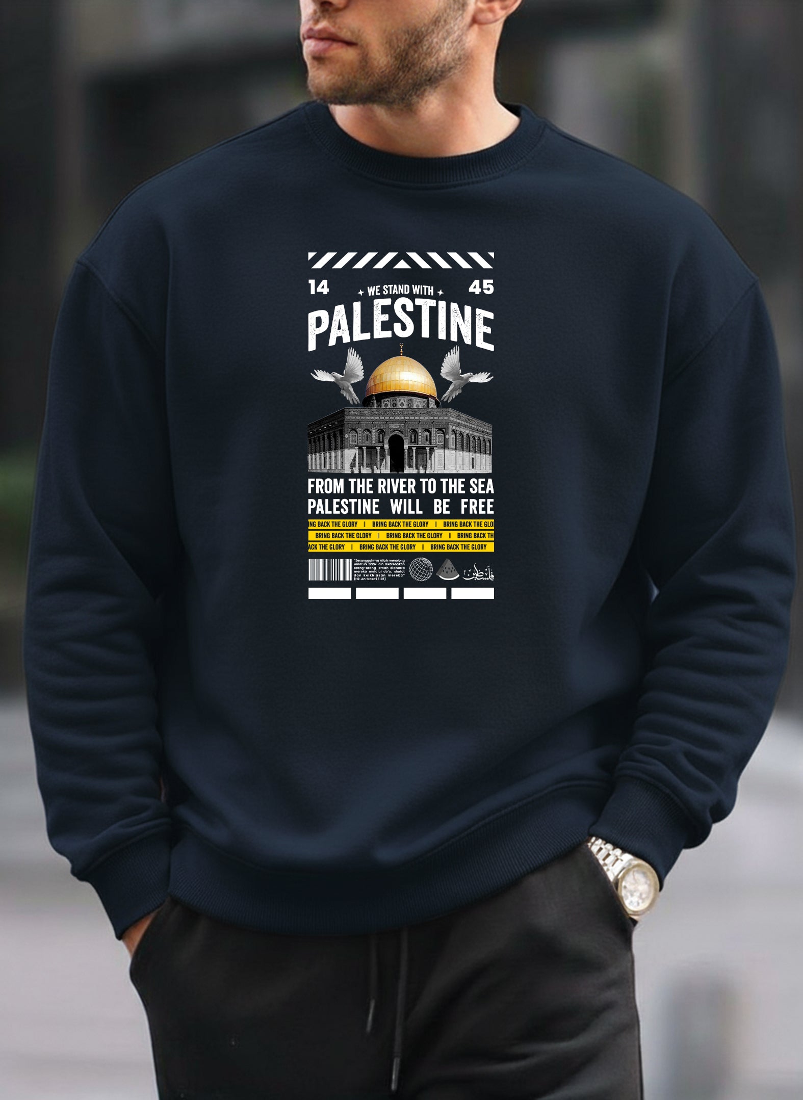 New Palestine oversized round sweatshirt