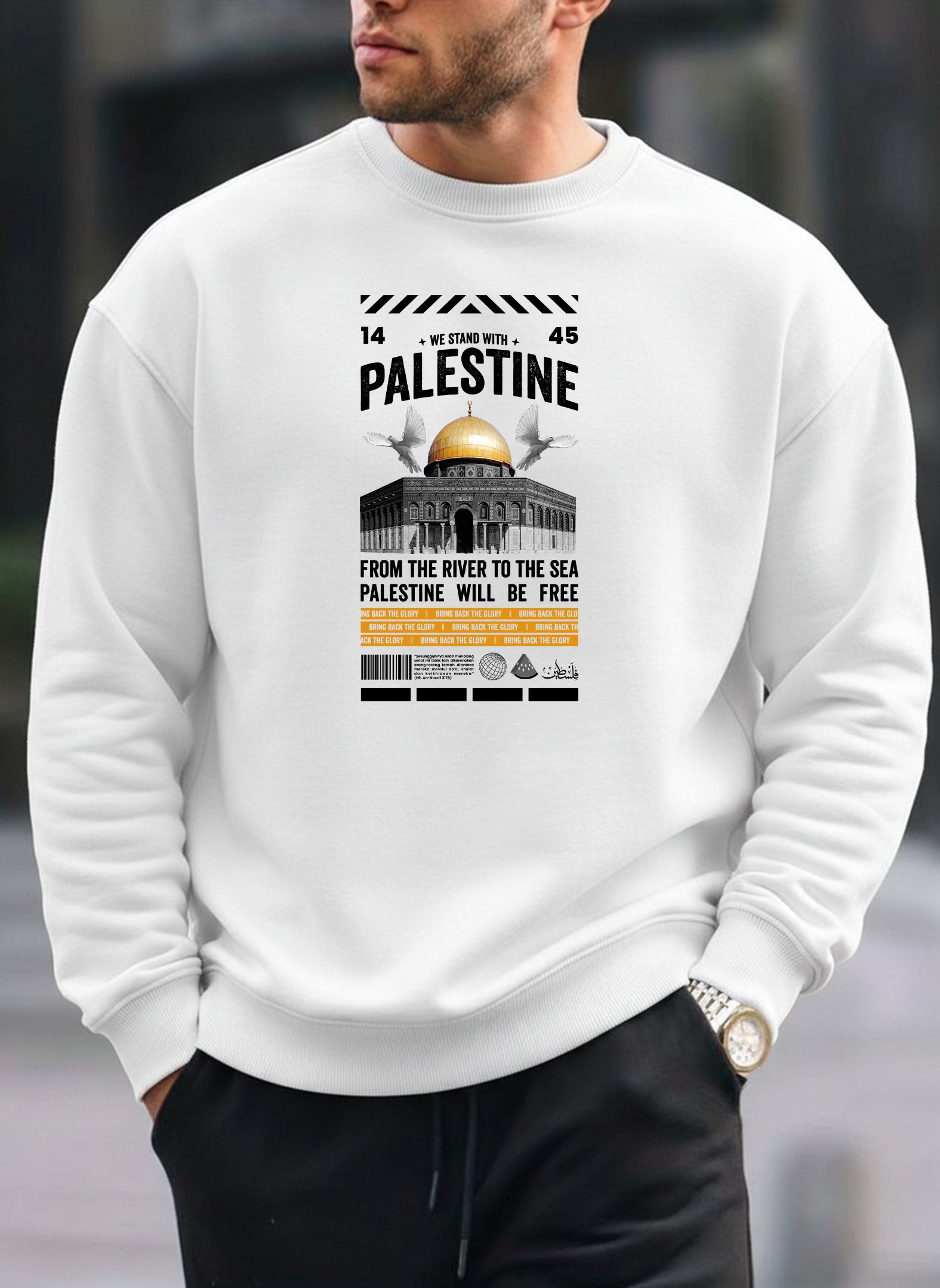 New Palestine oversized round sweatshirt