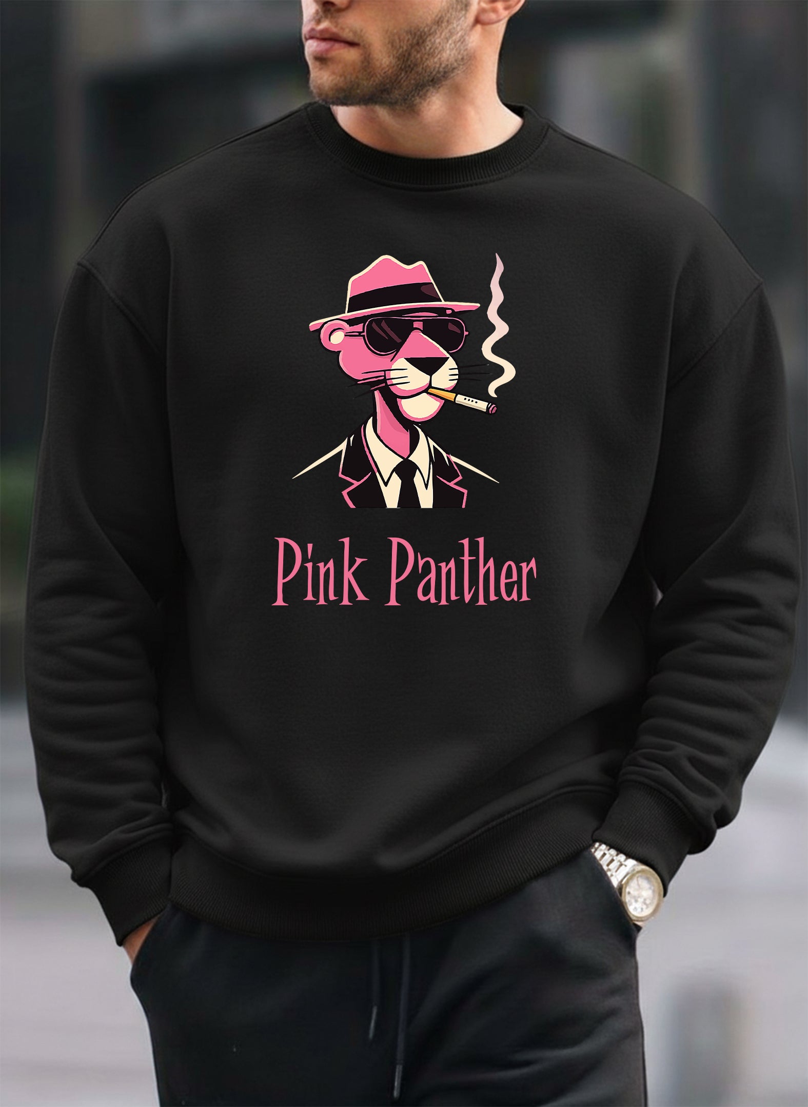 Pink Panther oversized round sweatshirt