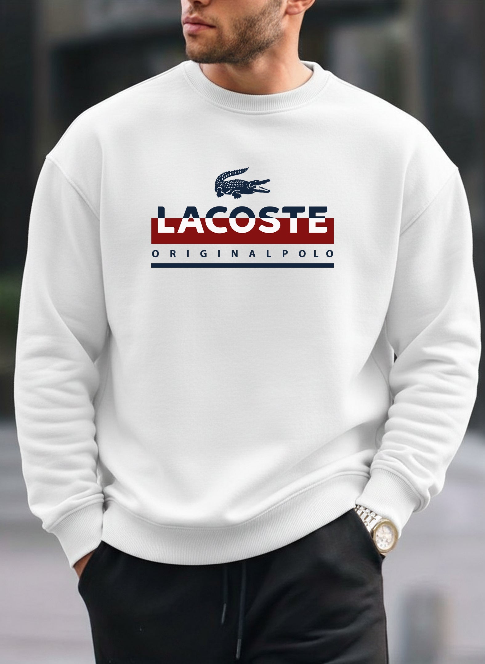 New Lacoste oversized round sweatshirt