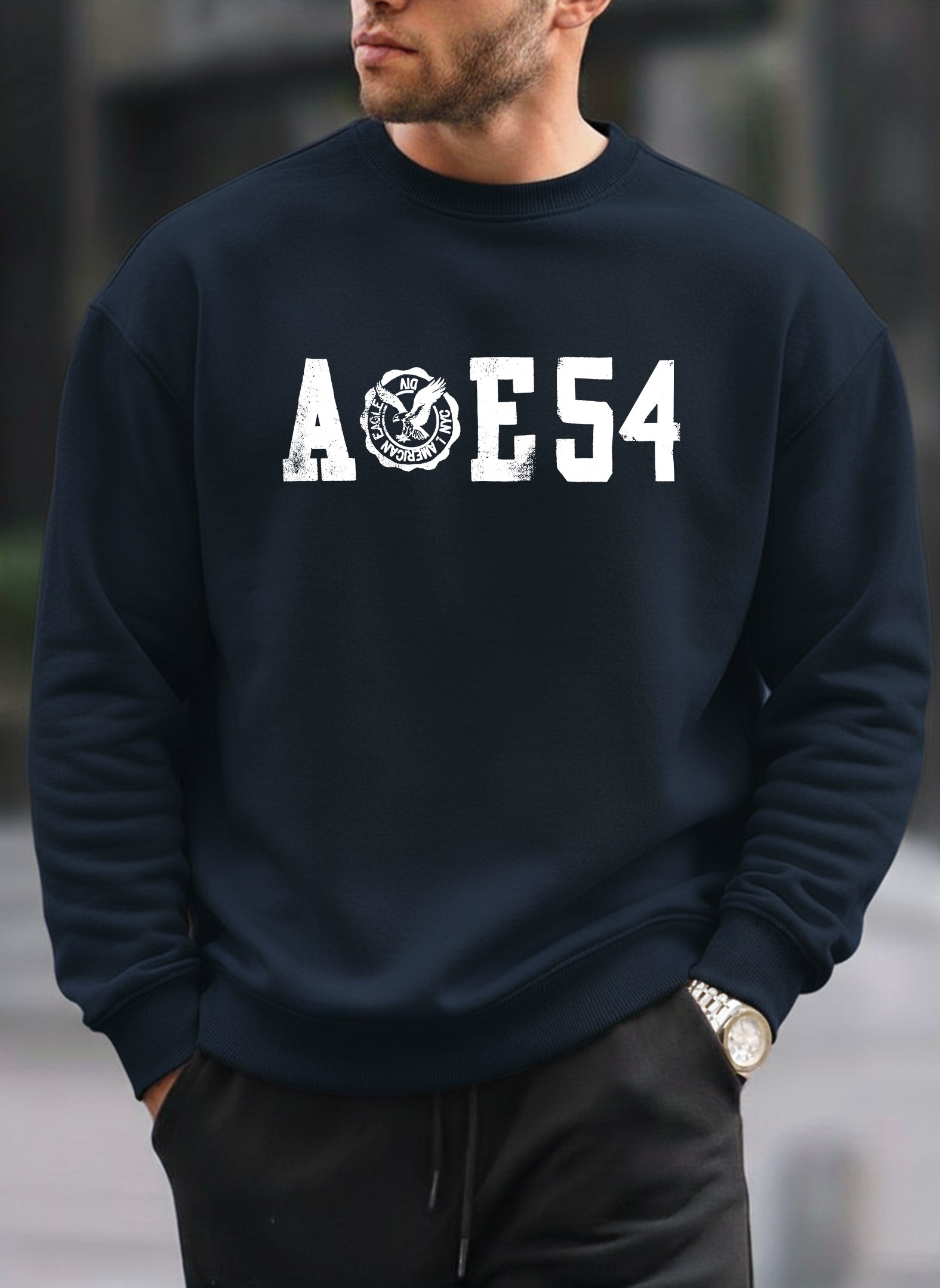 Streetwear AOE54 oversized round sweatshirt