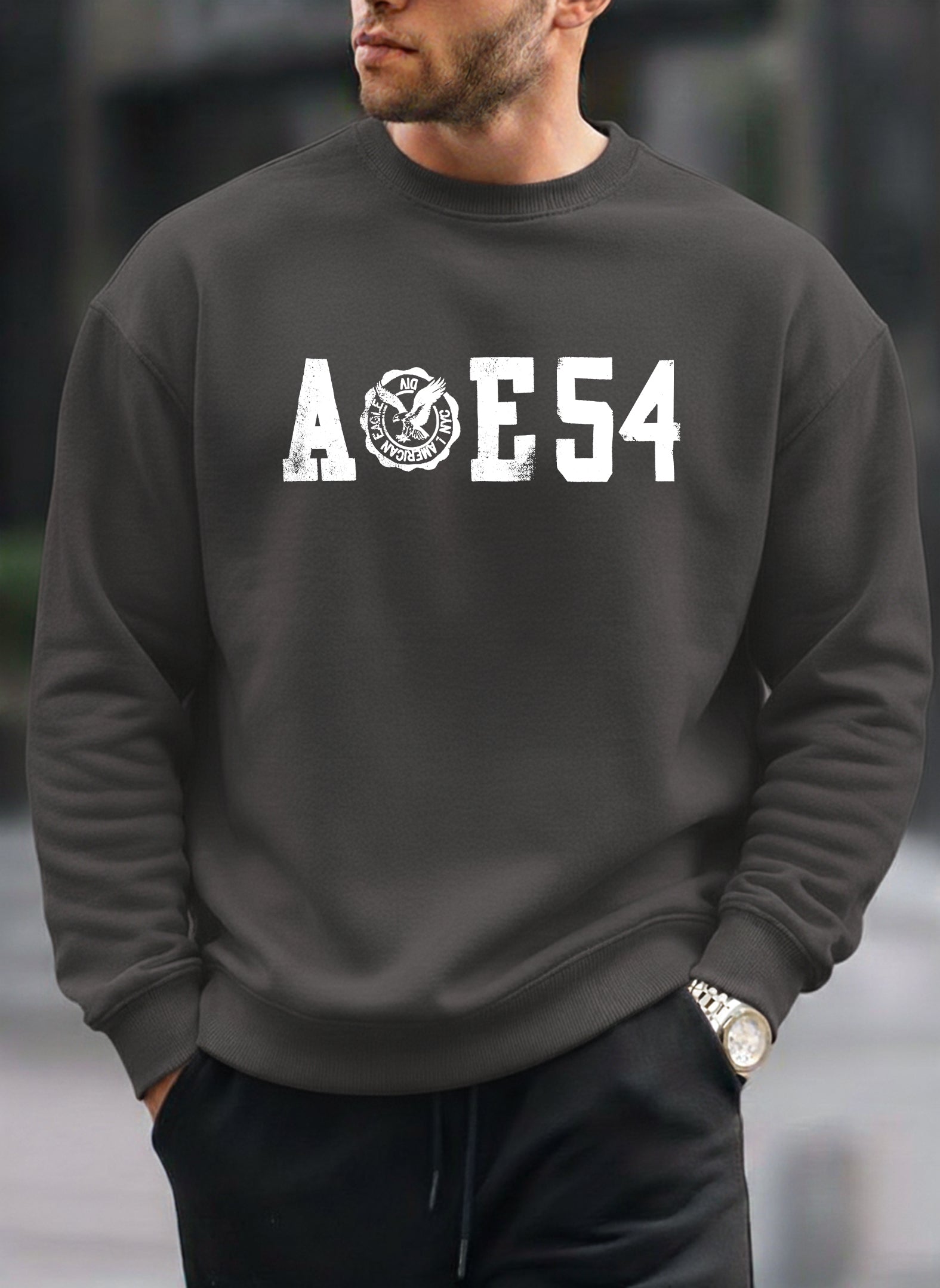 Streetwear AOE54 oversized round sweatshirt