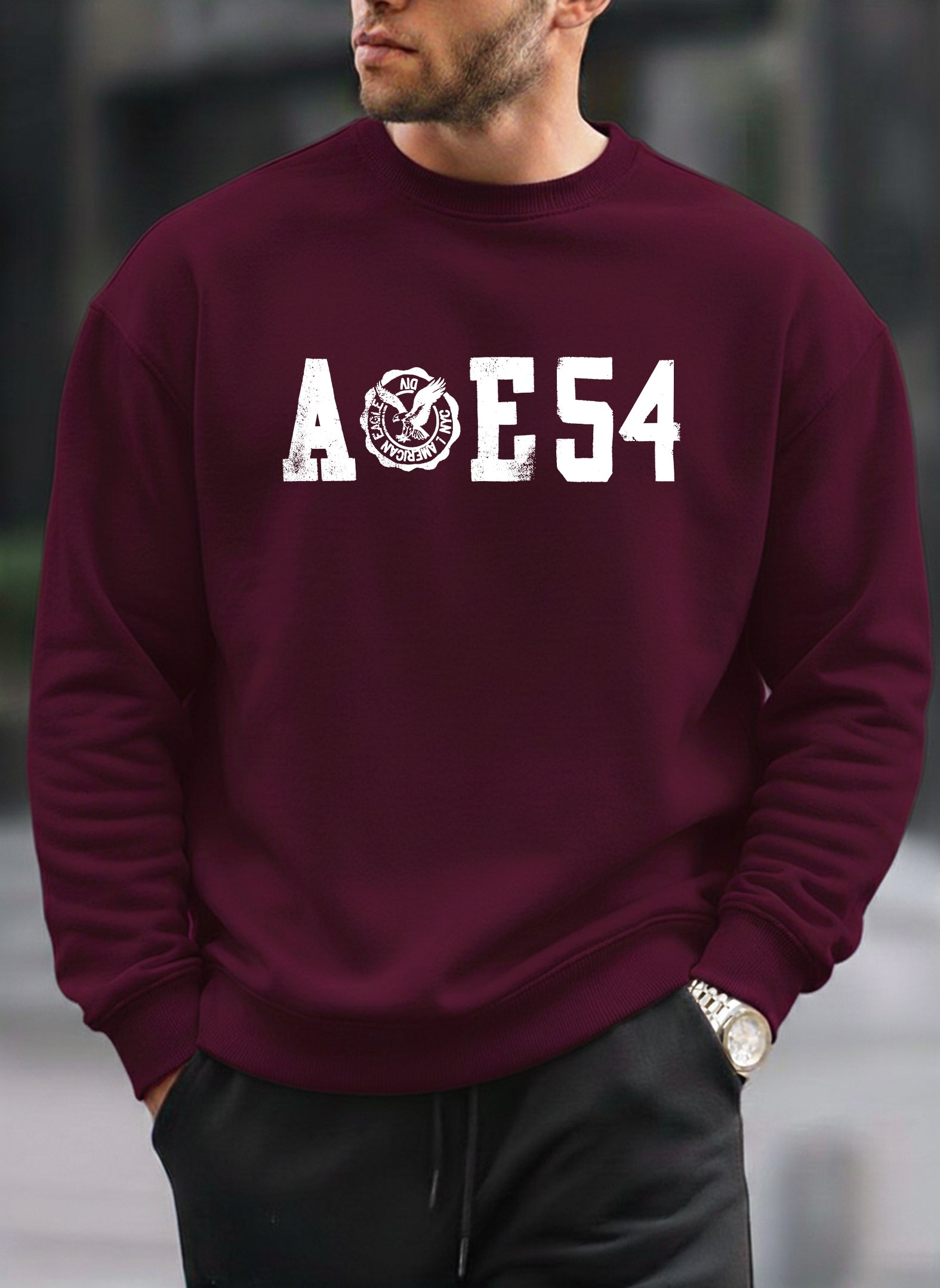 Streetwear AOE54 oversized round sweatshirt