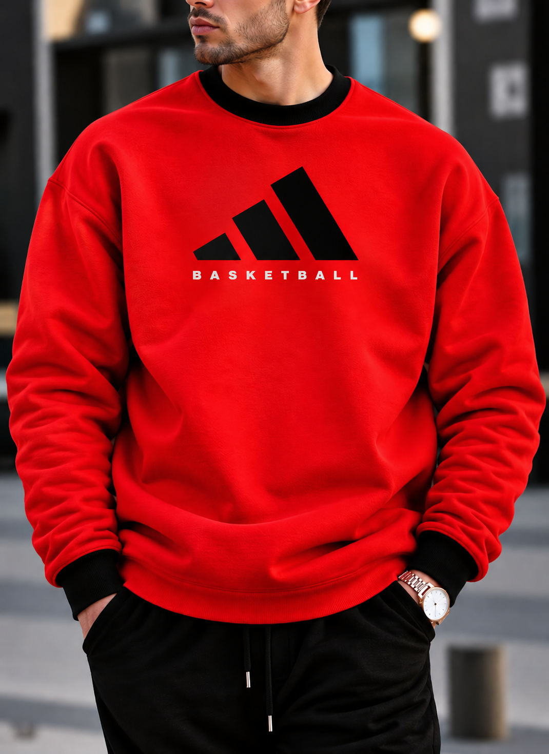 Oversized Adidas Basketball Ranger Round Sweatshirt