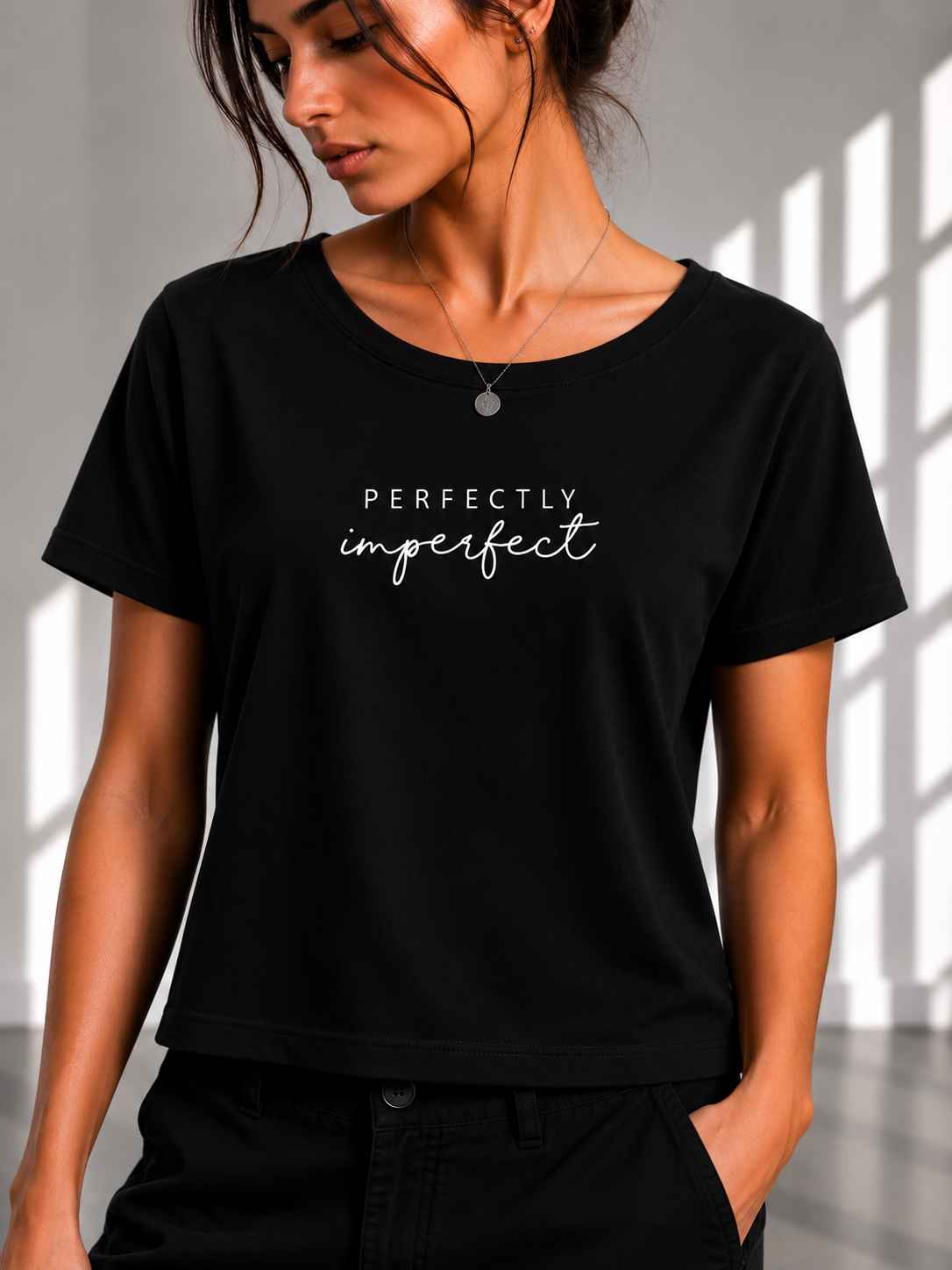 Perfectly imperfect Regular printed Cropped women T-shirt