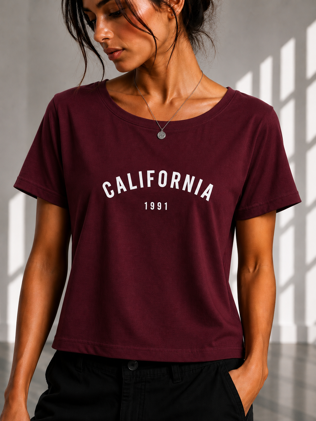 California Regular printed Cropped women T-shirt