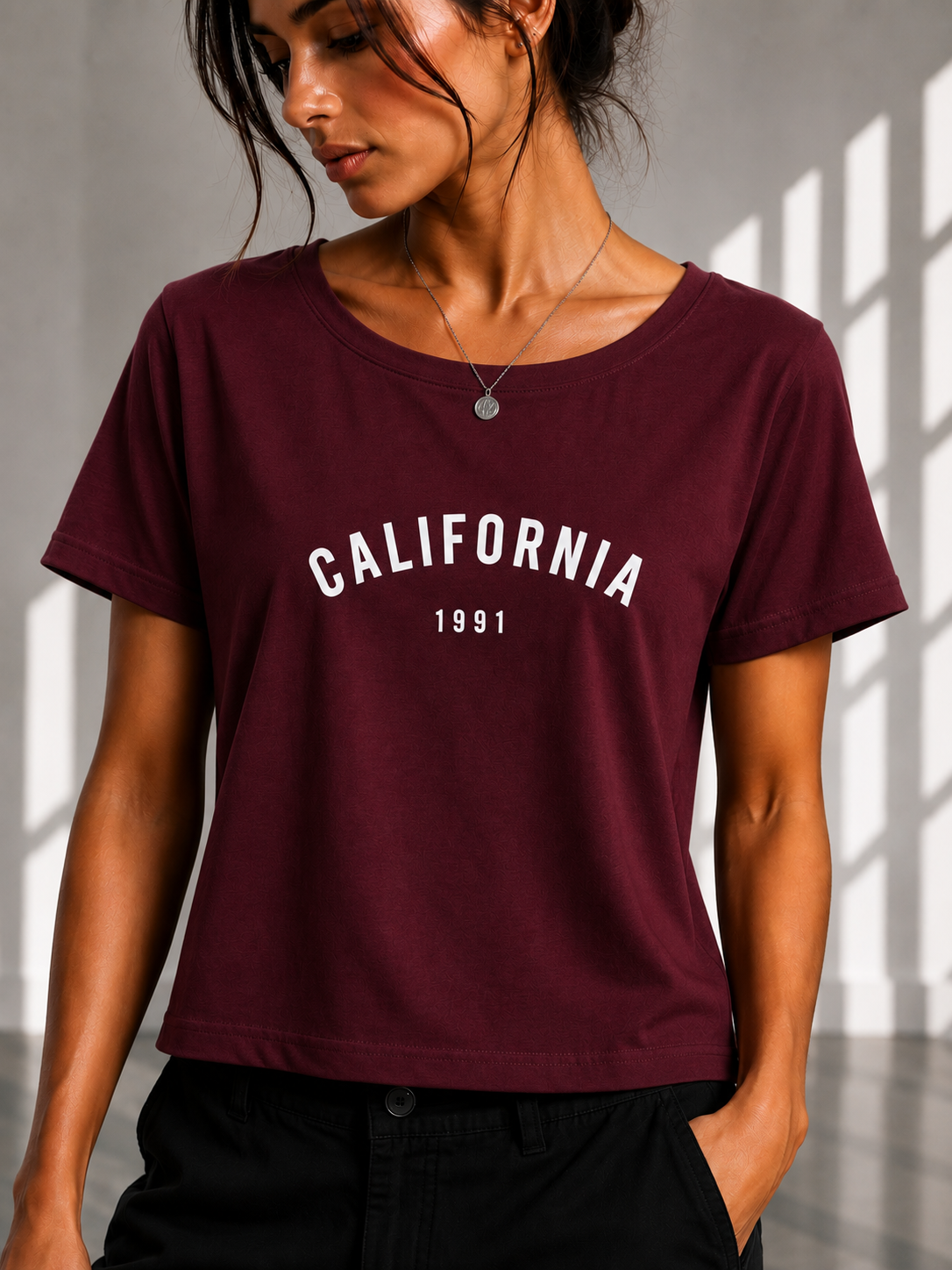 California Regular printed Cropped women T-shirt