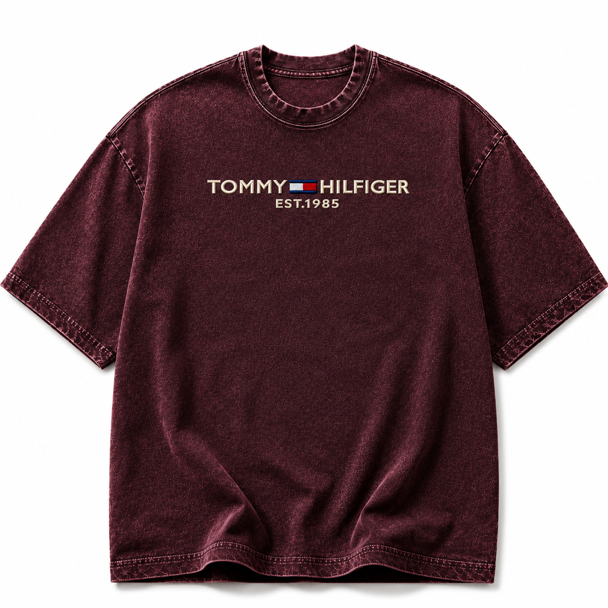 New Tommy Hilfiger Embroidered Oversize Washed T-shirt (printed)