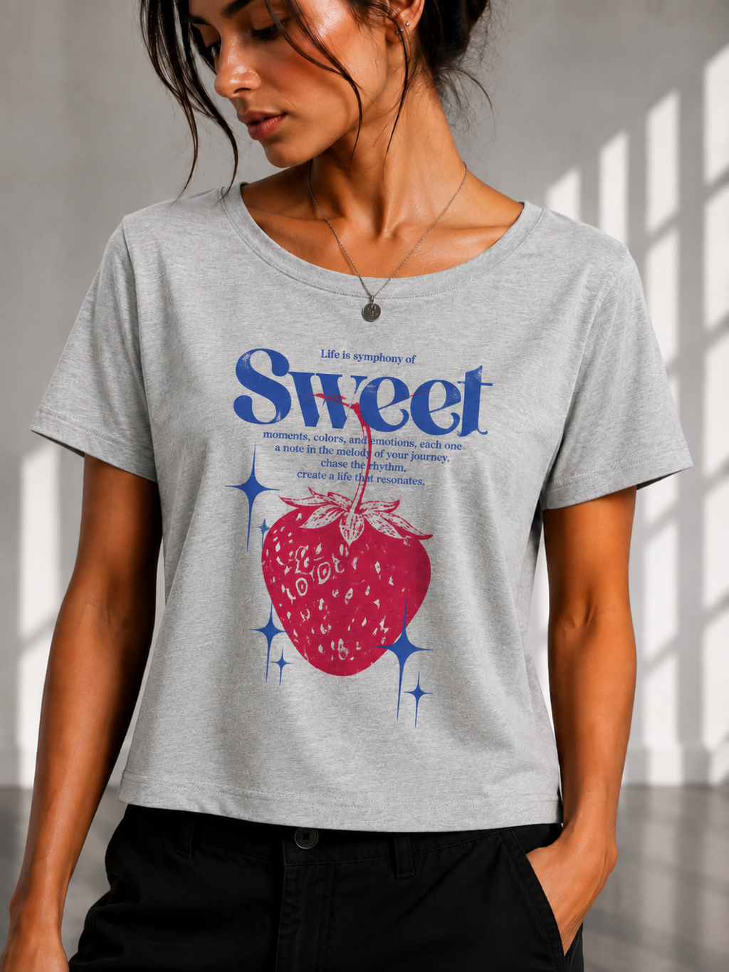 SWEET Regular printed Cropped women T-shirt