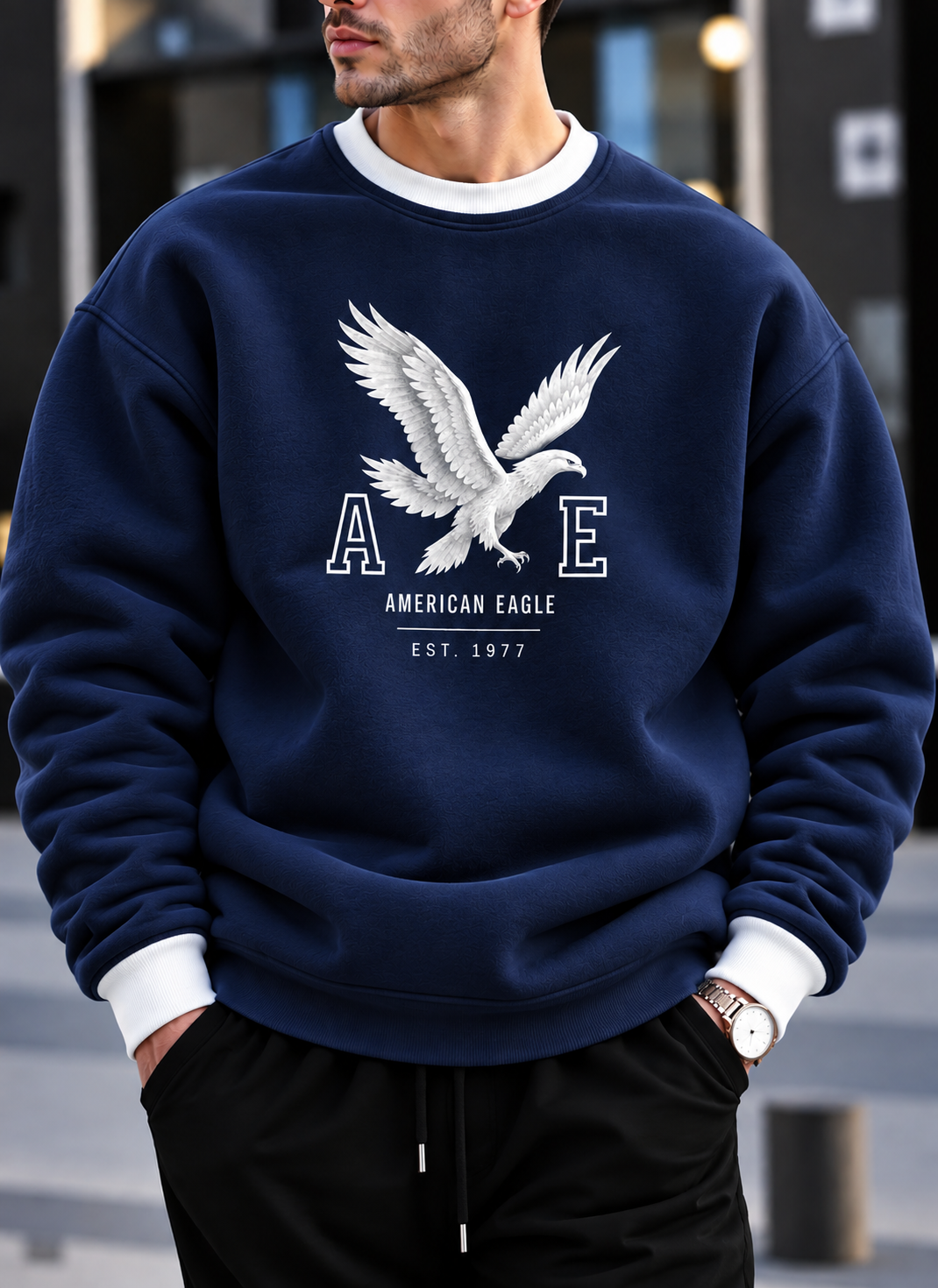 American Eagle 1977 Oversized Ranger Round Sweatshirt