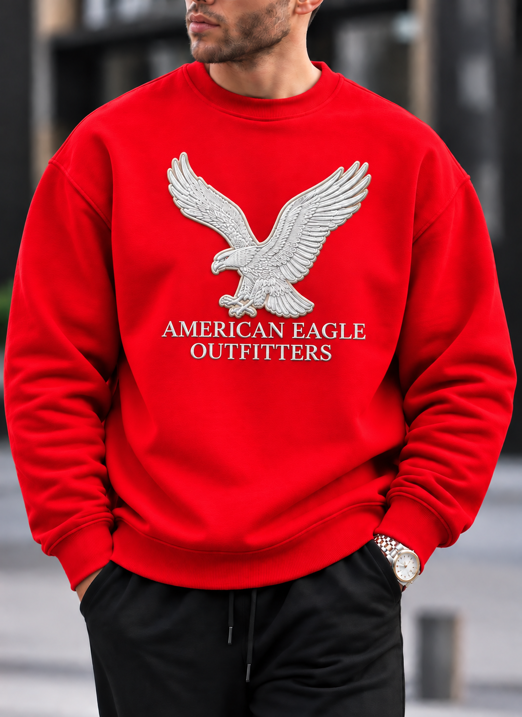 Oversized American Eagle Round - Sweatshirt