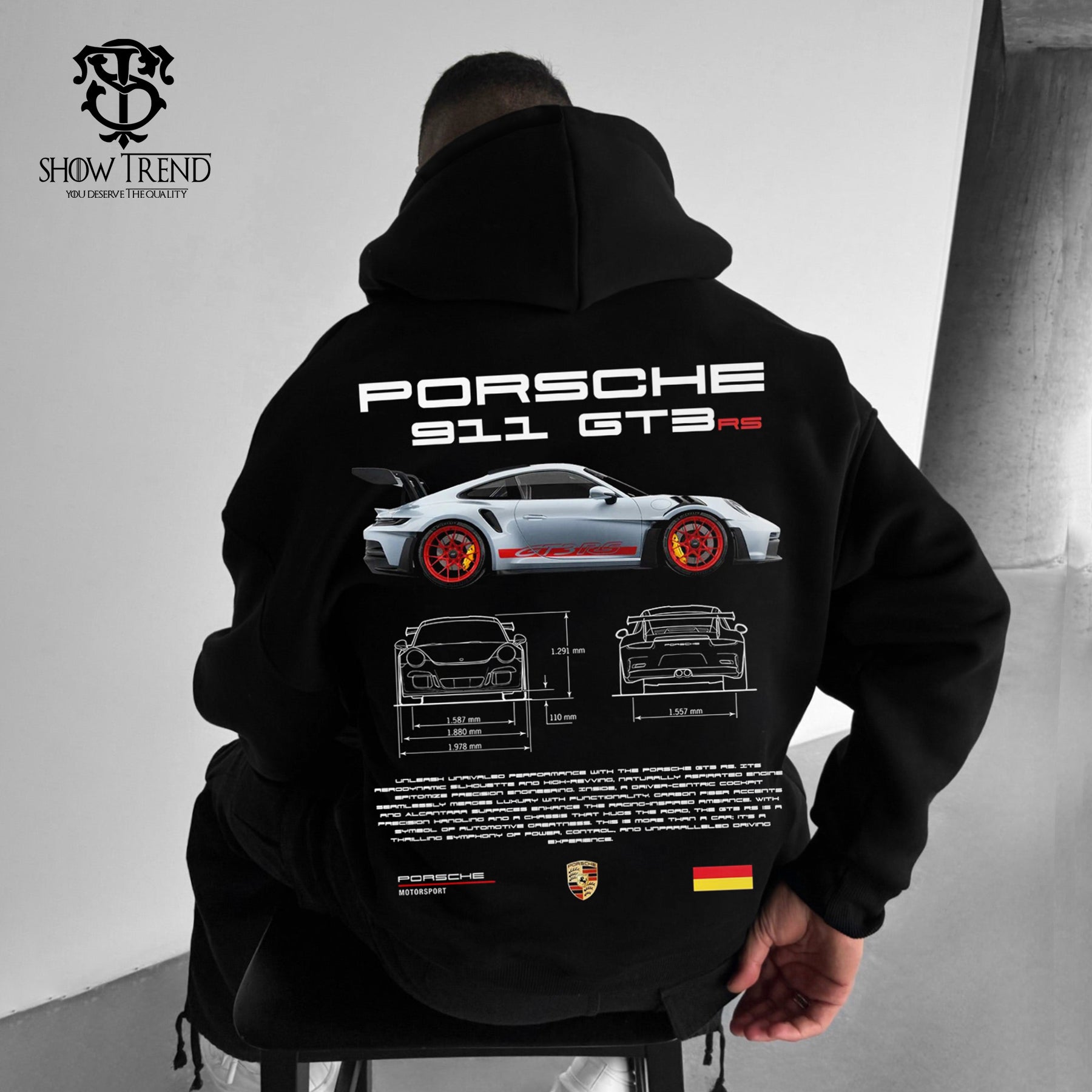 Porsche GT3 Printed oversized Hoodie