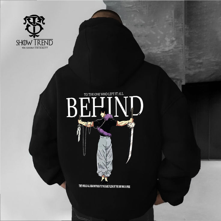 Left it all behind Printed oversized Hoodie
