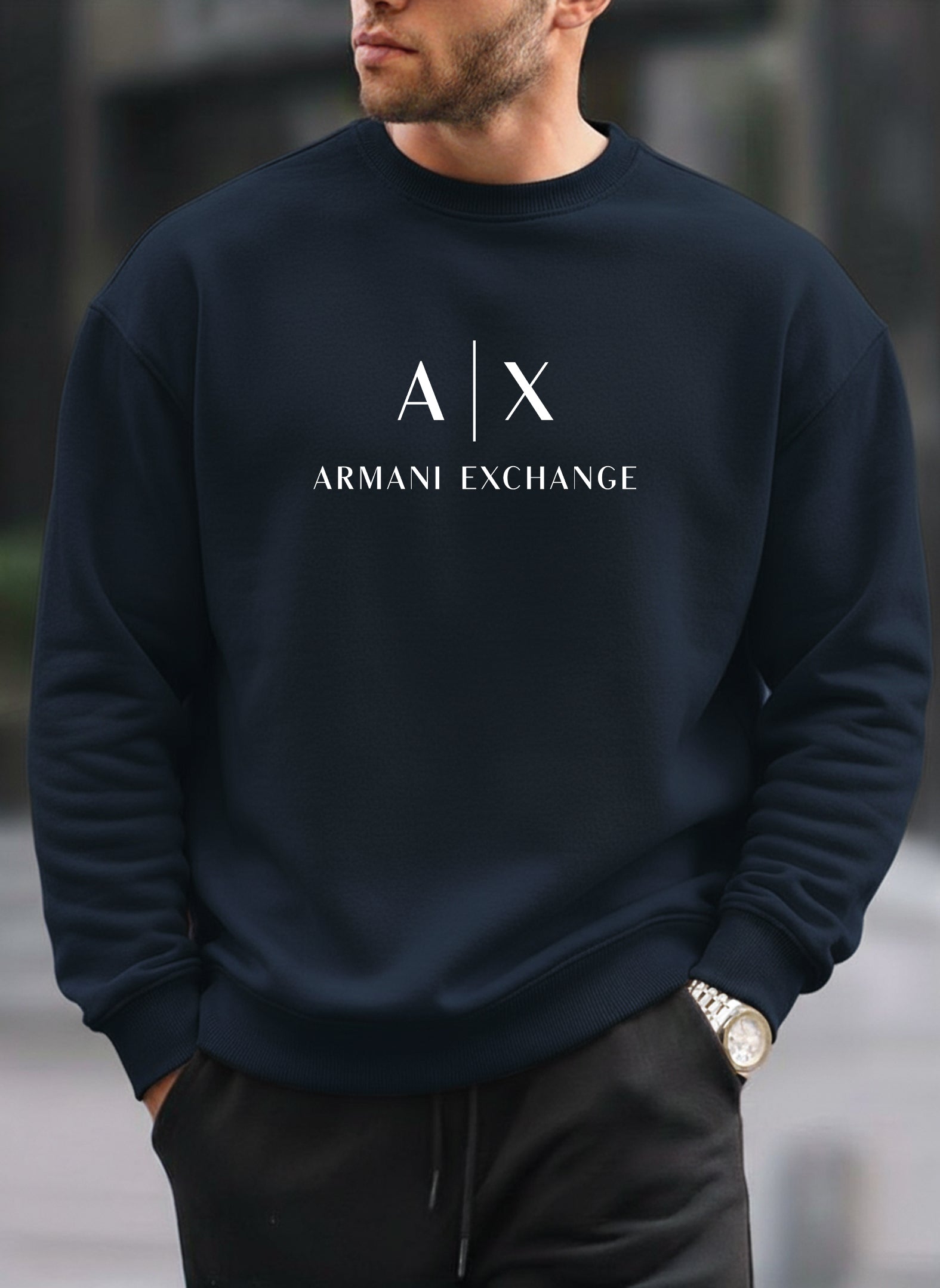 Armani Exchange oversized round sweatshirt