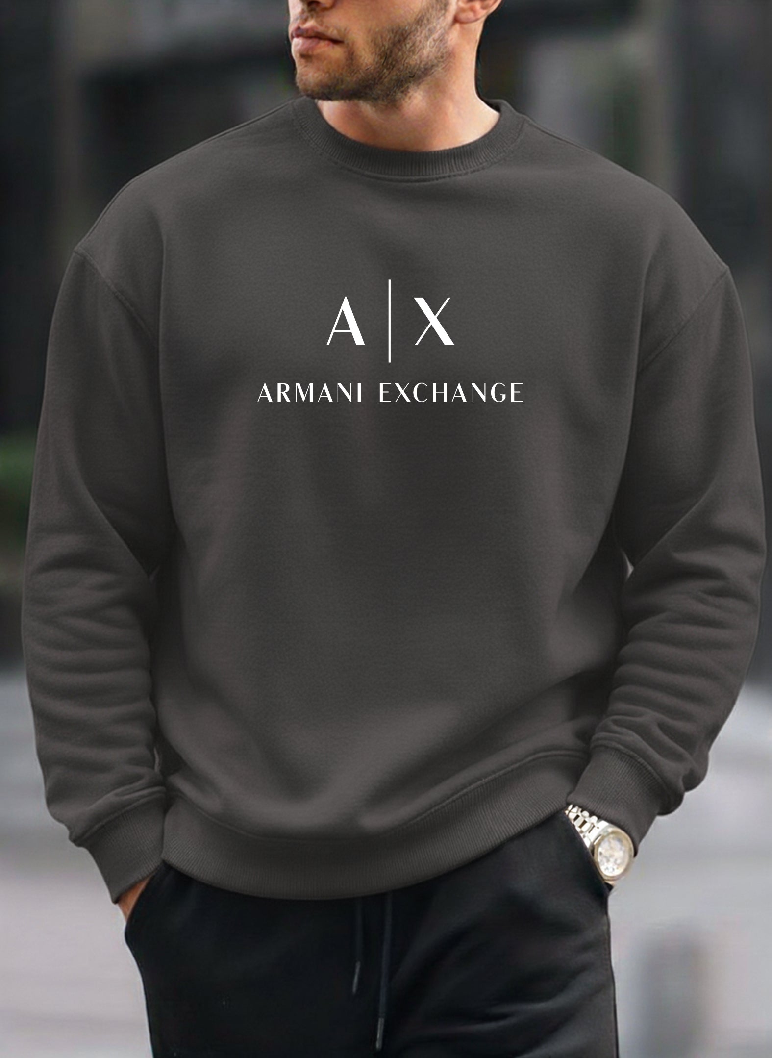 Armani Exchange oversized round sweatshirt