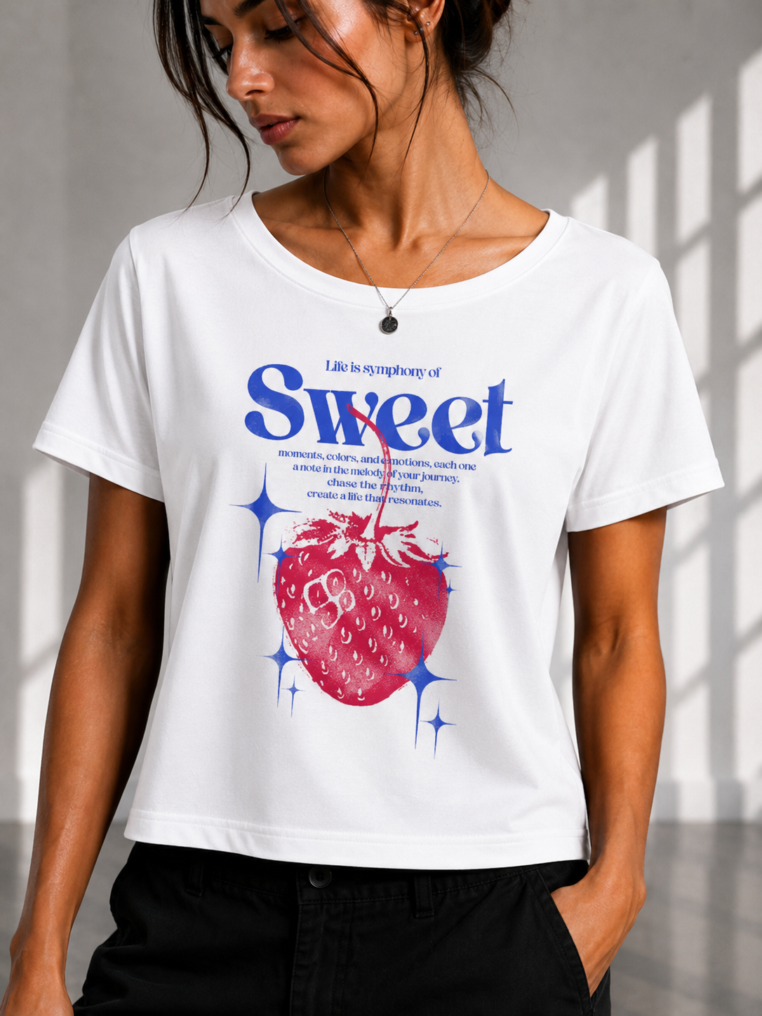 SWEET Regular printed Cropped women T-shirt