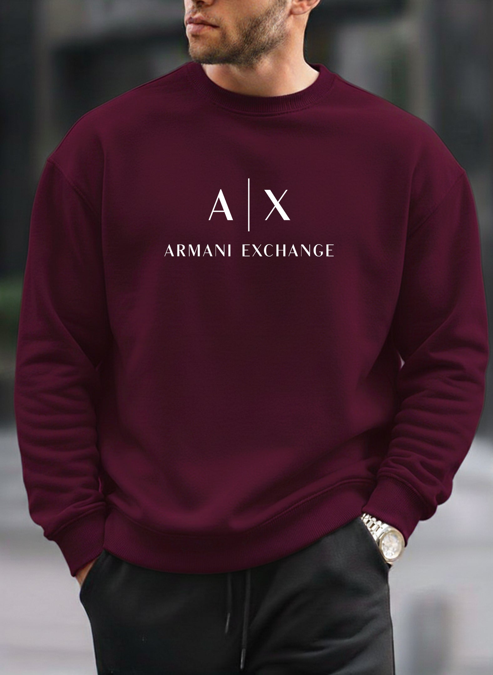 Armani Exchange oversized round sweatshirt