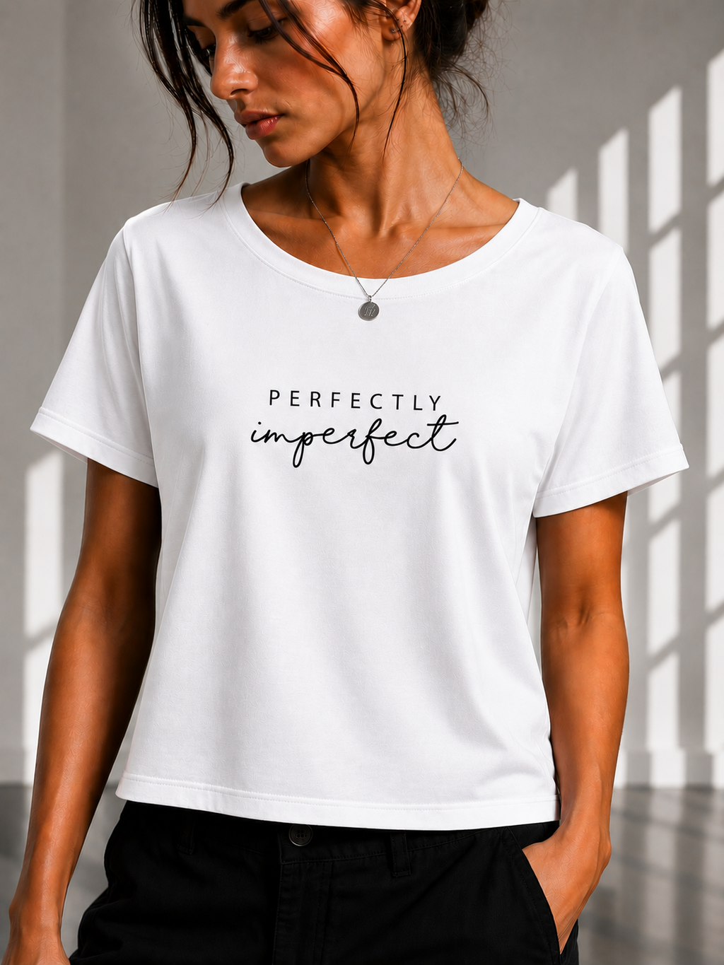 Perfectly imperfect Regular printed Cropped women T-shirt