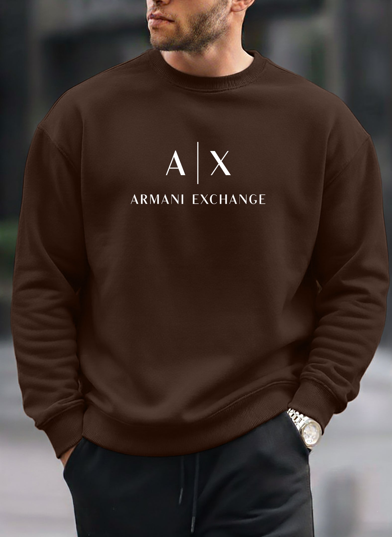 Armani Exchange oversized round sweatshirt