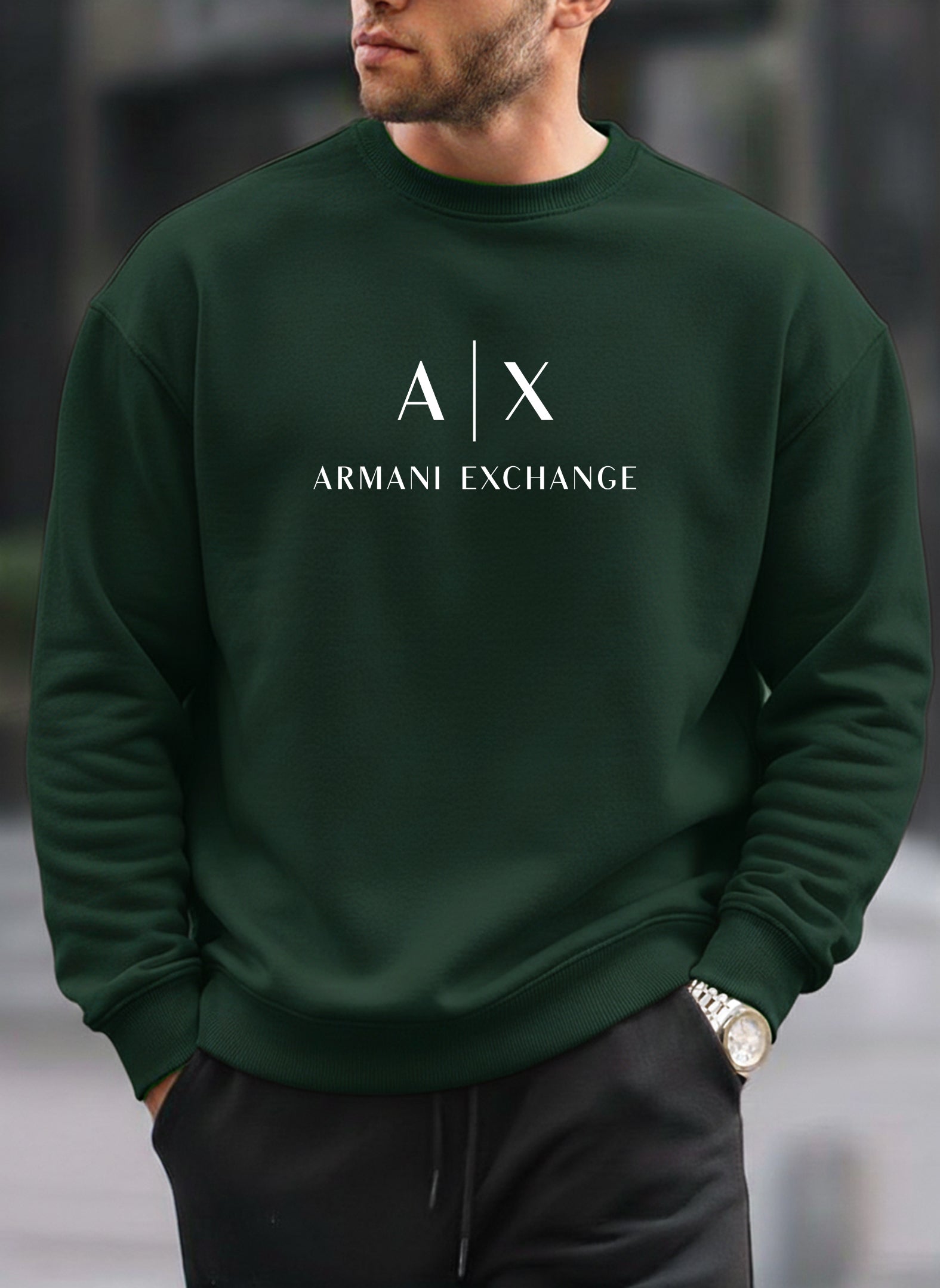 Armani Exchange oversized round sweatshirt