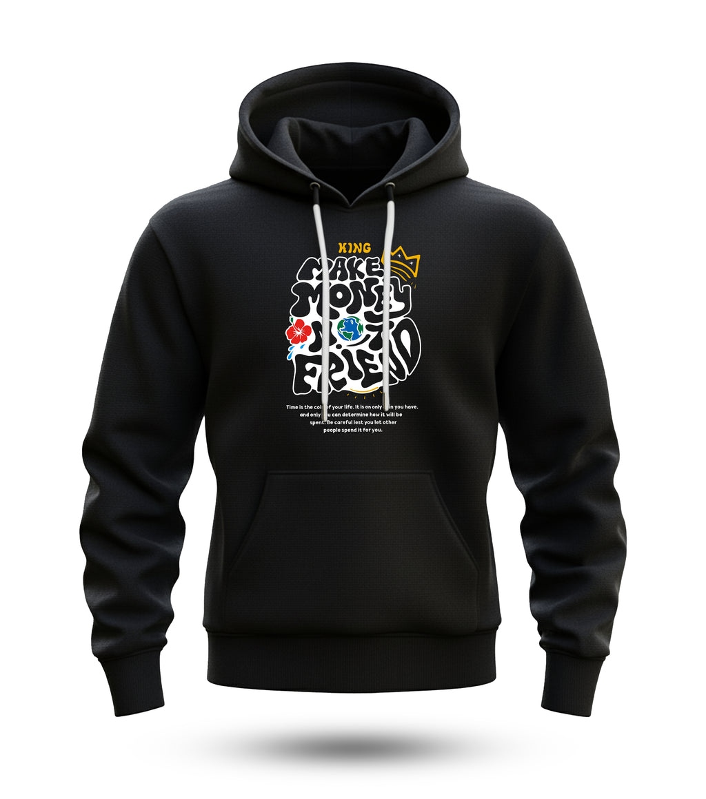 Make Money Not Friends Regular Printed Hoodie