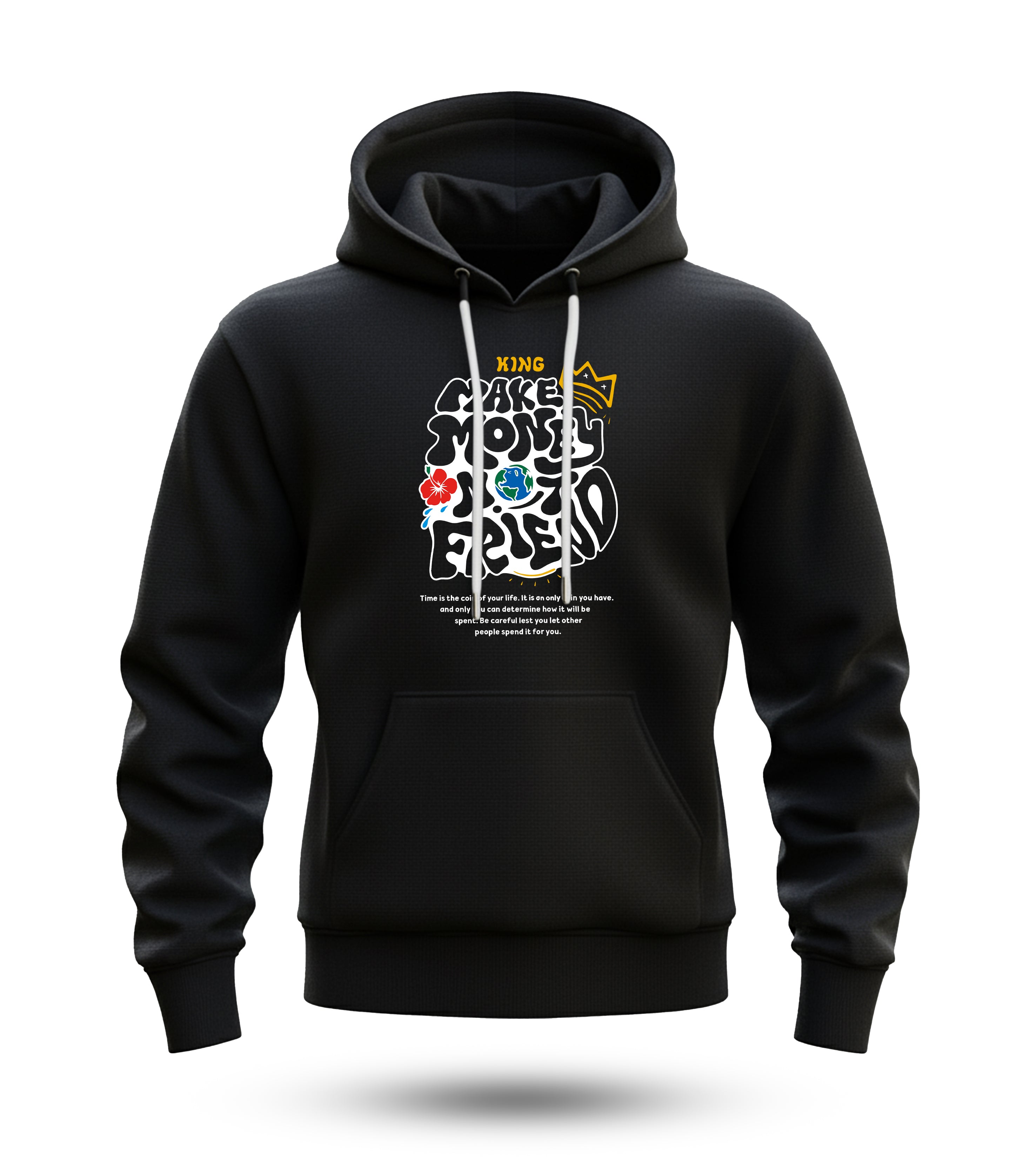 Make Money Not Friends Regular Printed Hoodie