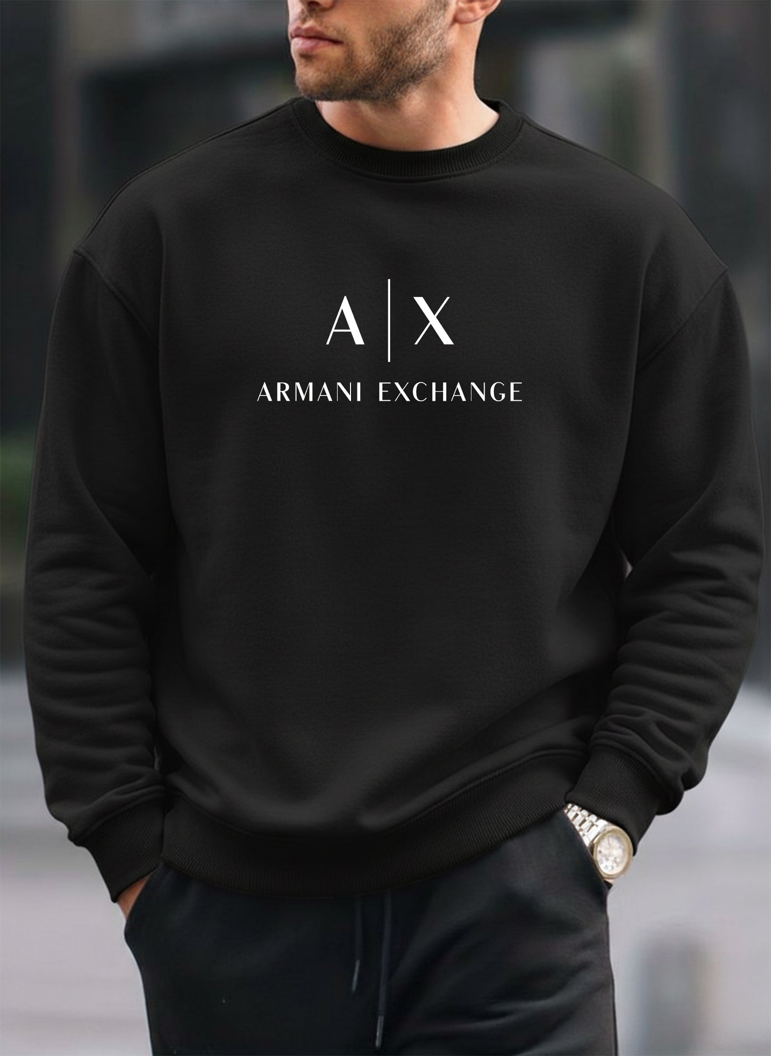 Armani Exchange oversized round sweatshirt