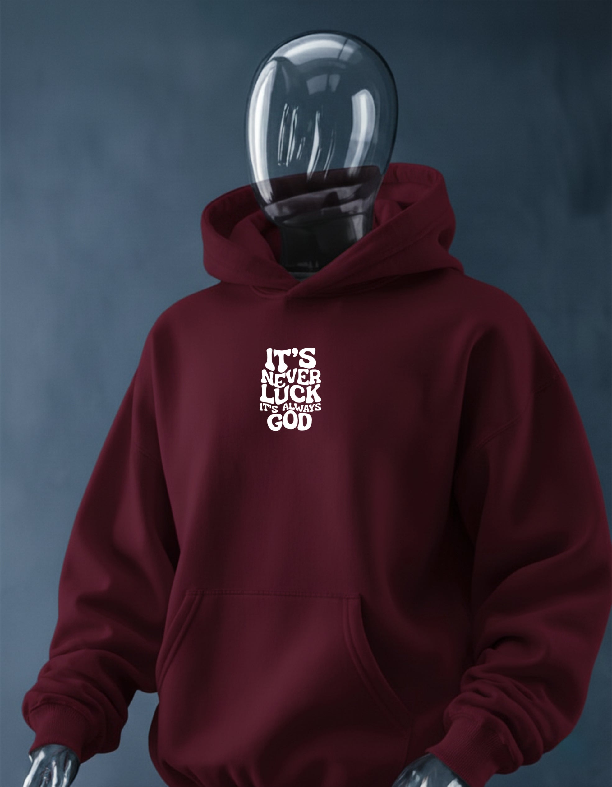 It's Never Luck Printed oversized Hoodie