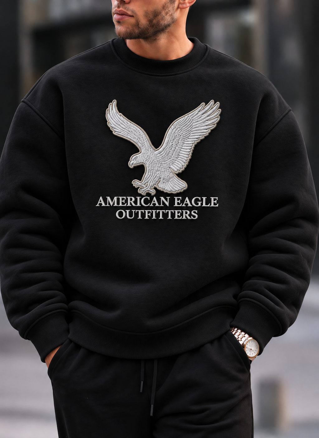 Oversized American Eagle Round - Sweatshirt