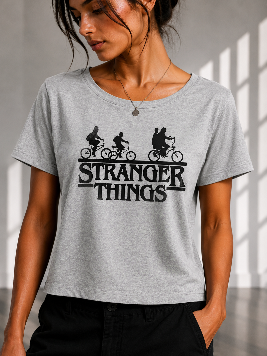Stranger Things Regular printed Cropped women T-shirt