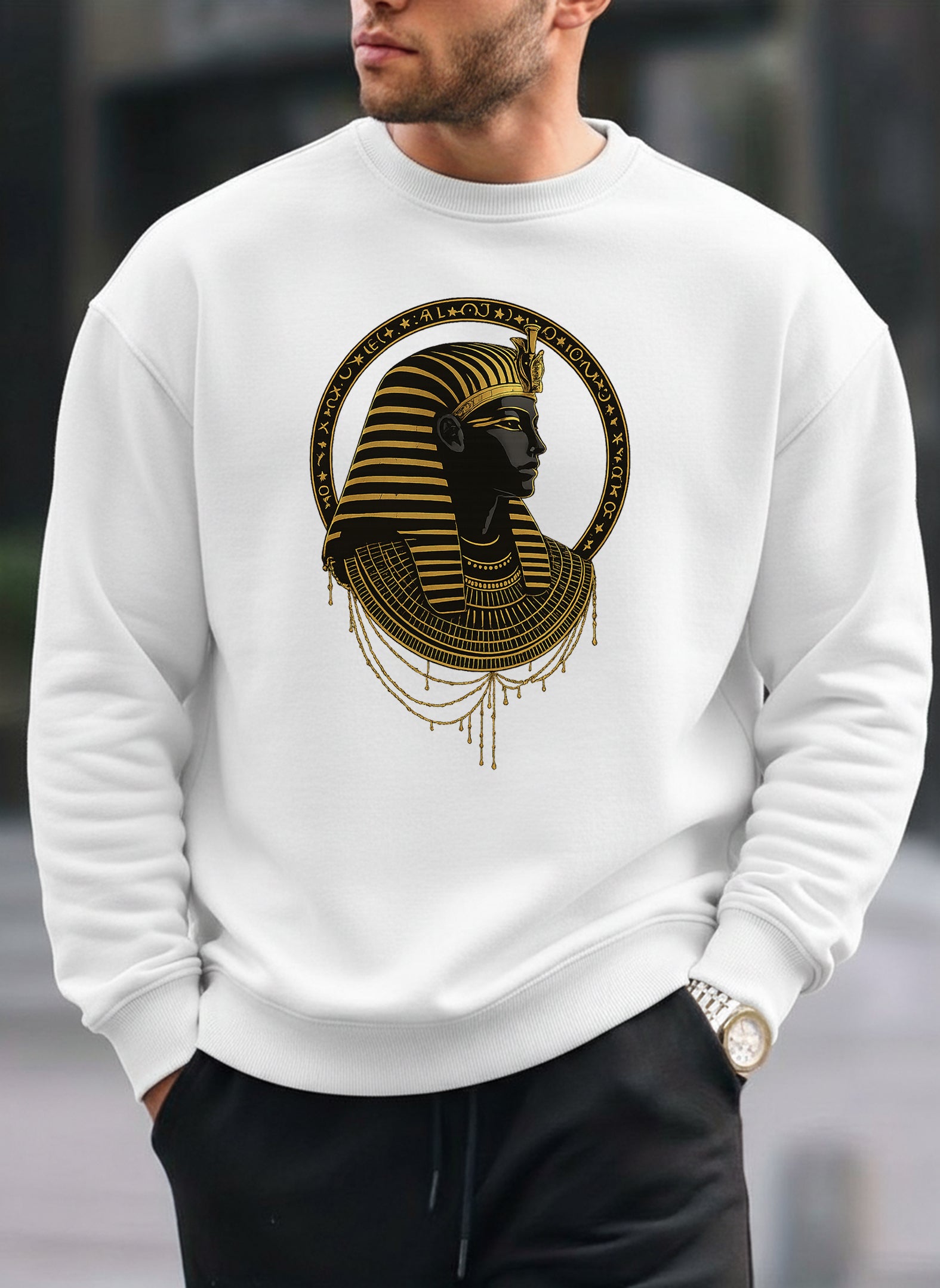 Golden Pharaoh Printed oversized Sweatshirt