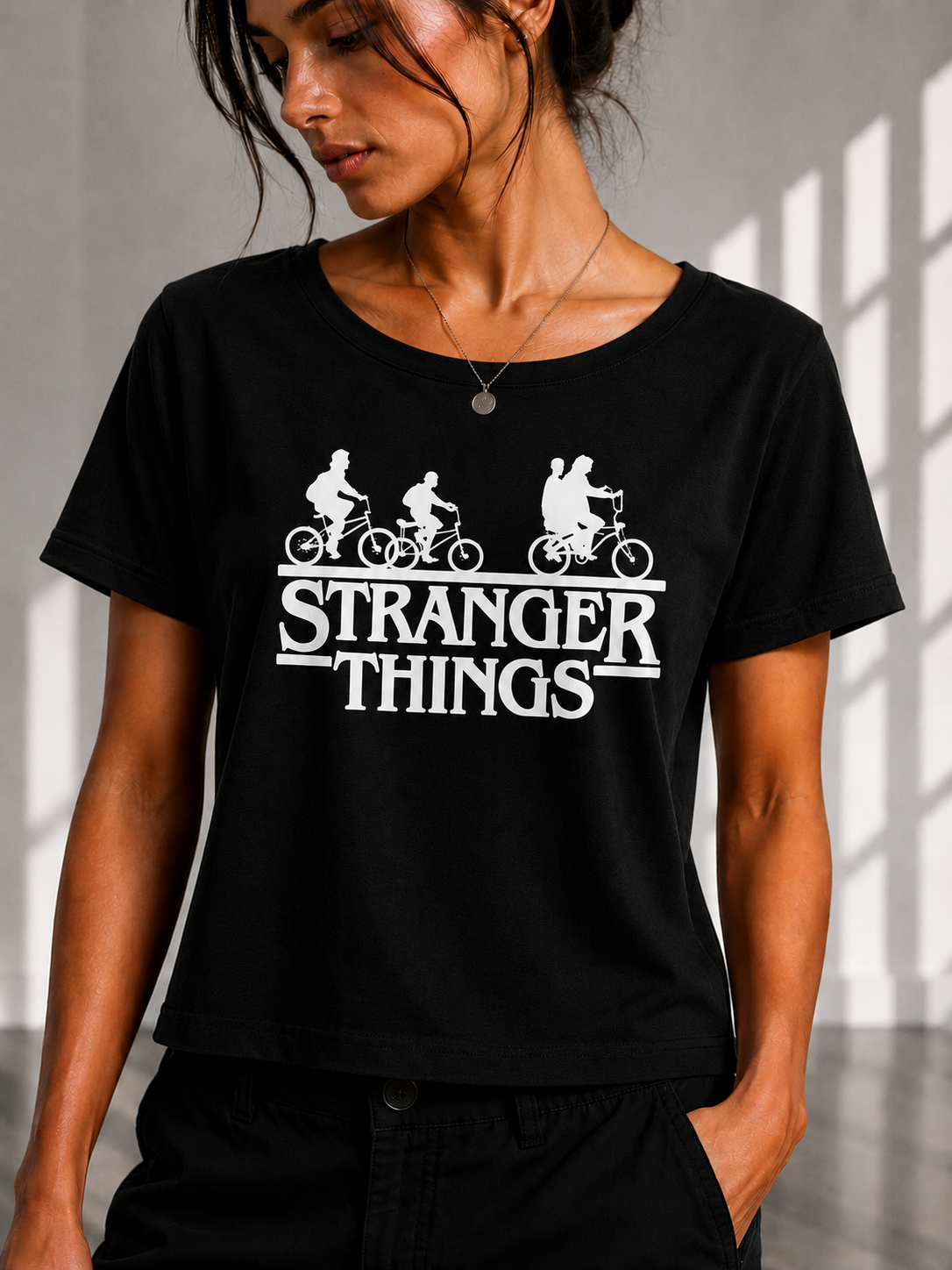Stranger Things Regular printed Cropped women T-shirt