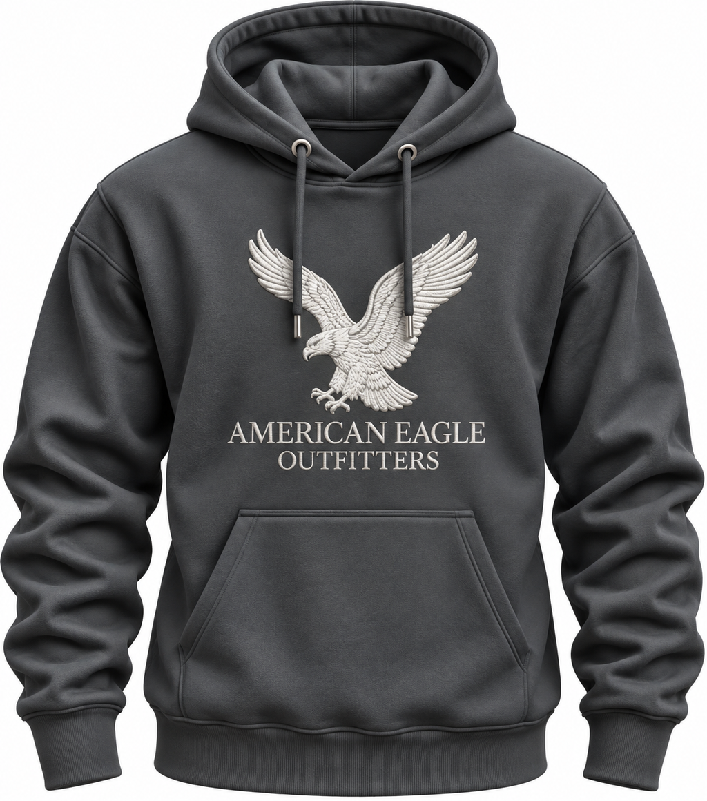 Printed American Eagle Regular Winter Hoodie