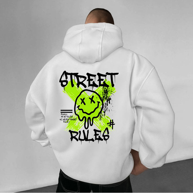 Street Rules Printed oversized Hoodie