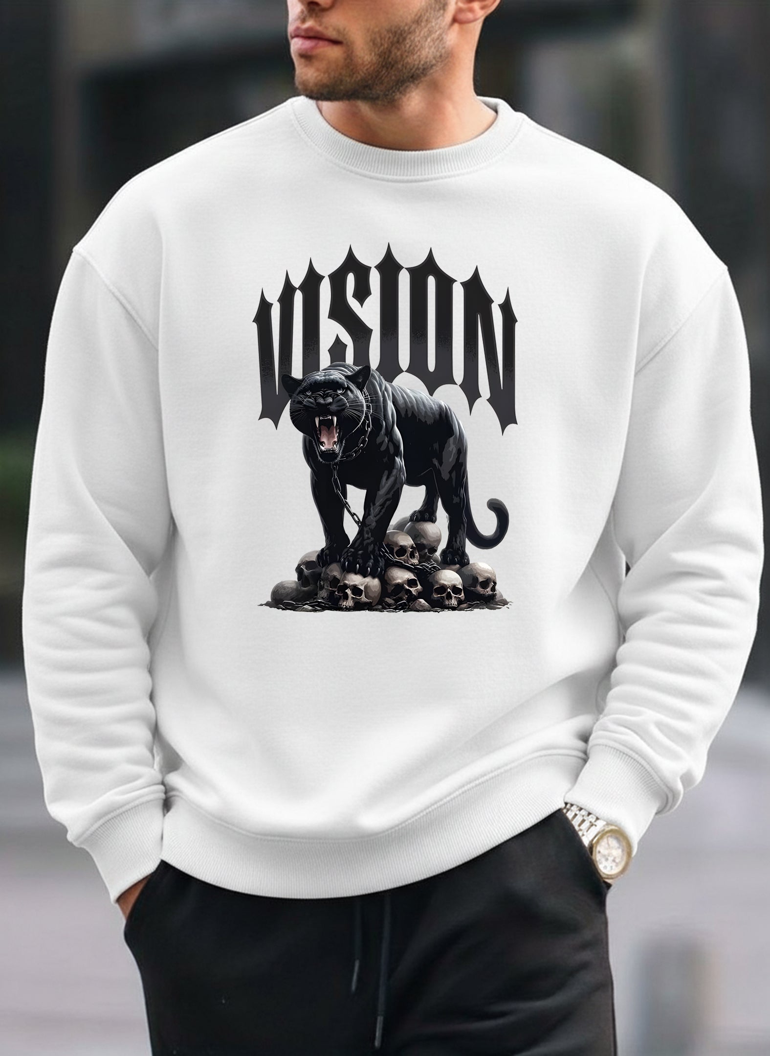 VISION oversized round sweatshirt
