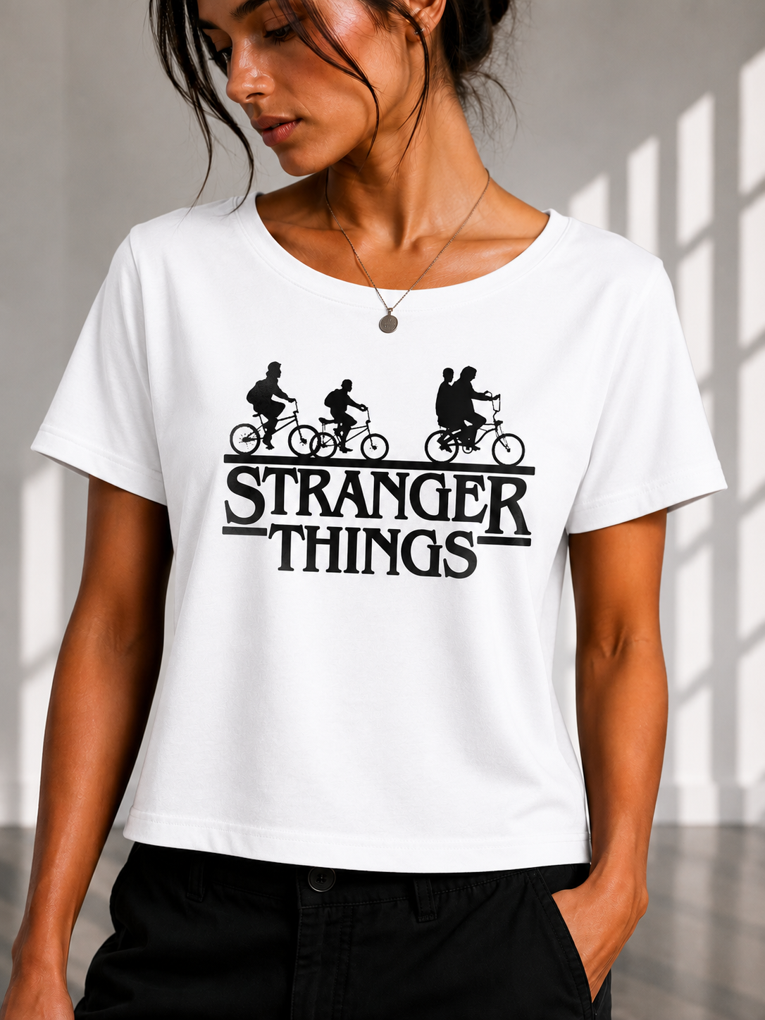 Stranger Things Regular printed Cropped women T-shirt