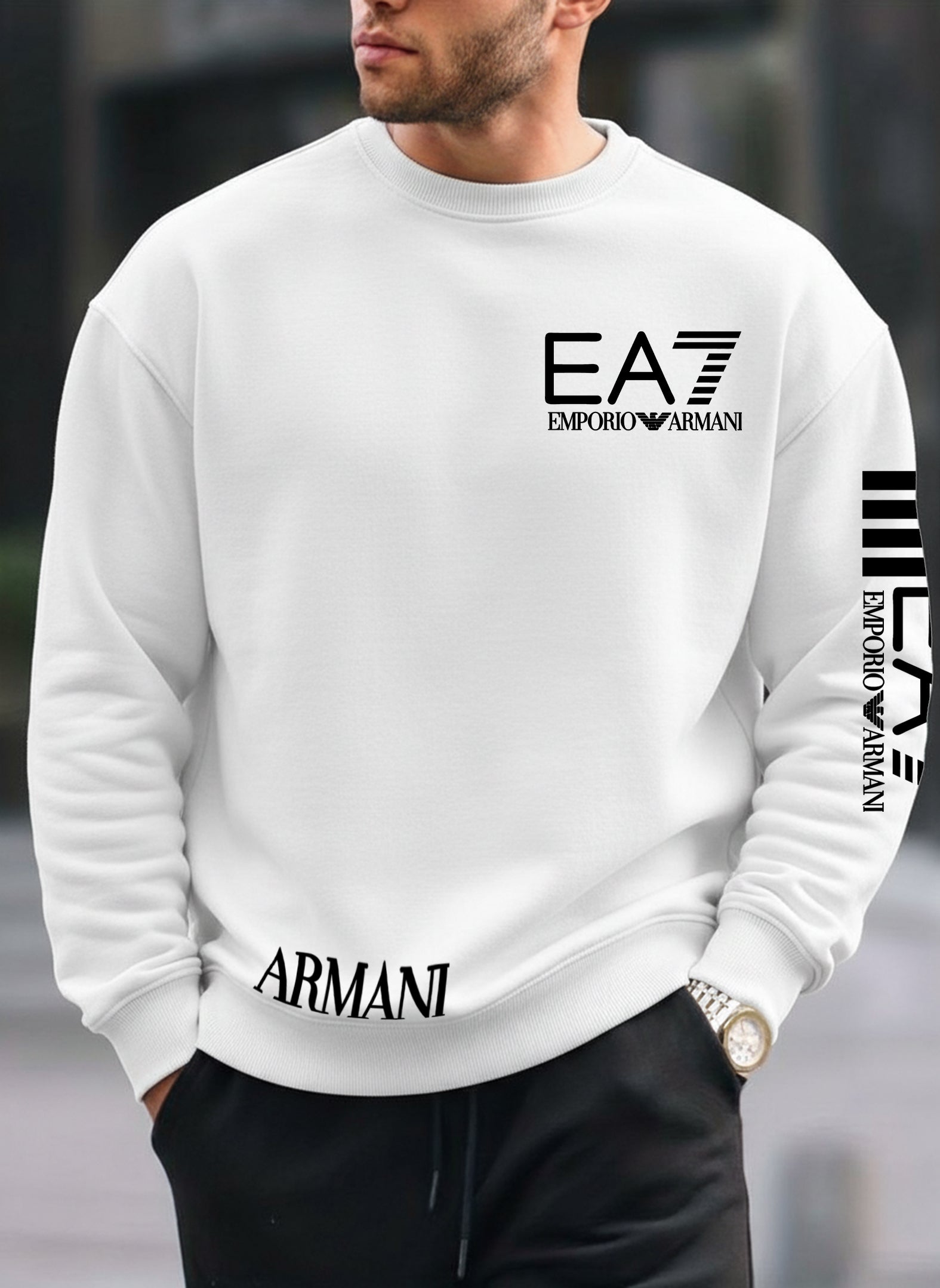 New EA7 oversized round sweatshirt