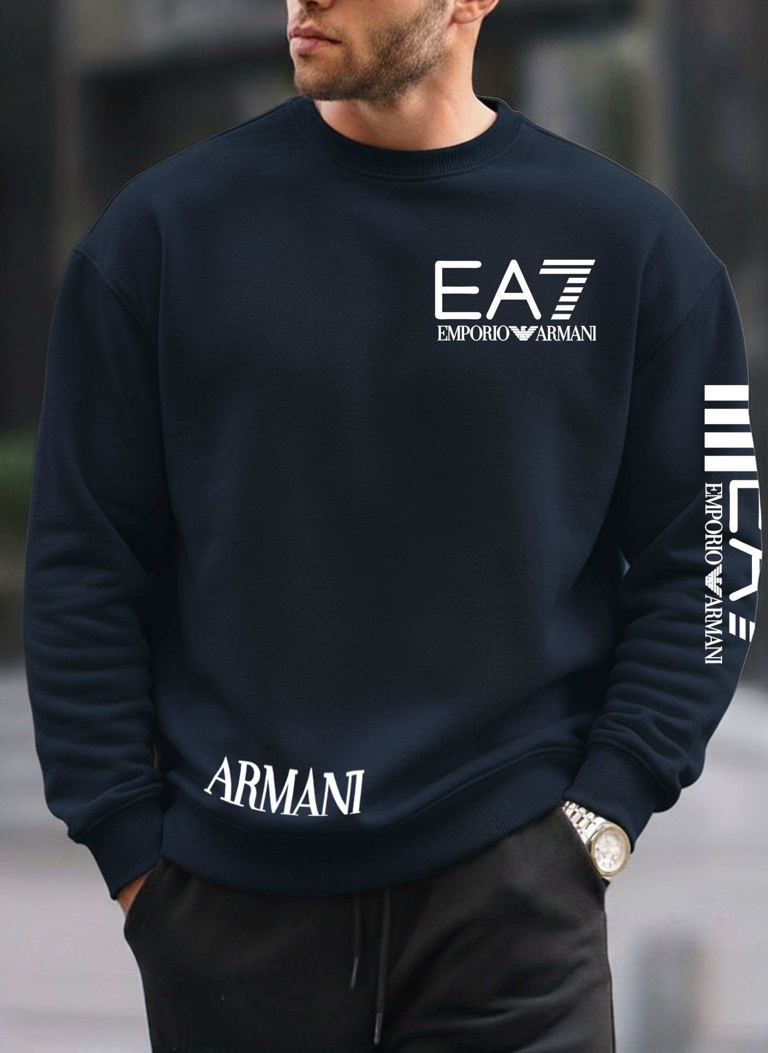 New EA7 oversized round sweatshirt
