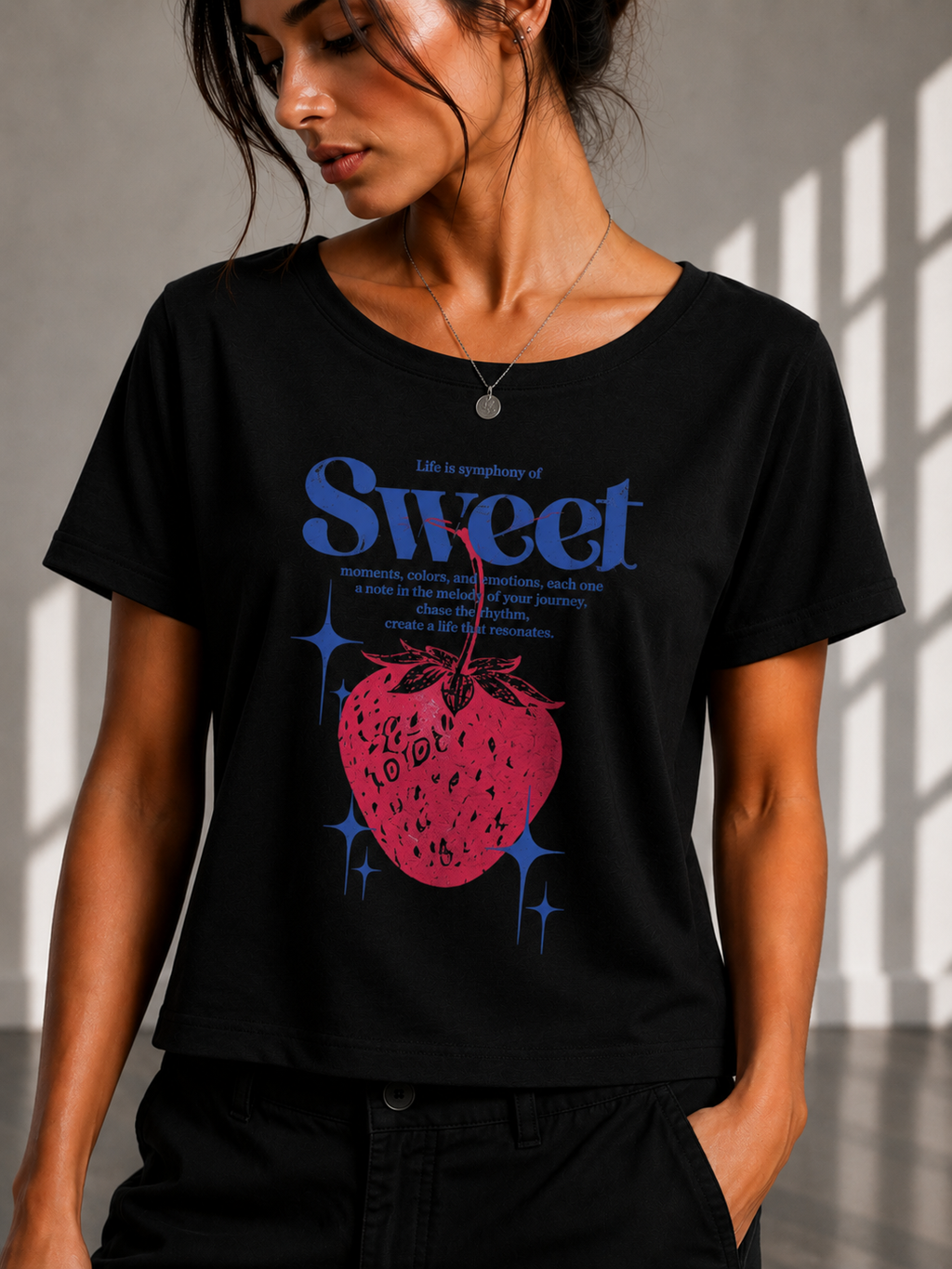 SWEET Regular printed Cropped women T-shirt
